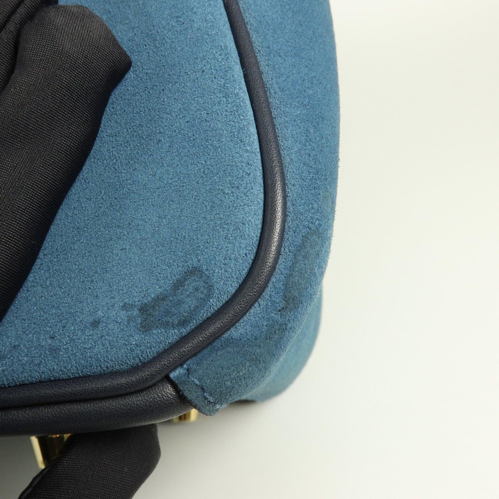 HERMES Suede皮革Lindy 30手挽肩背兩用袋Bleu Nuit
