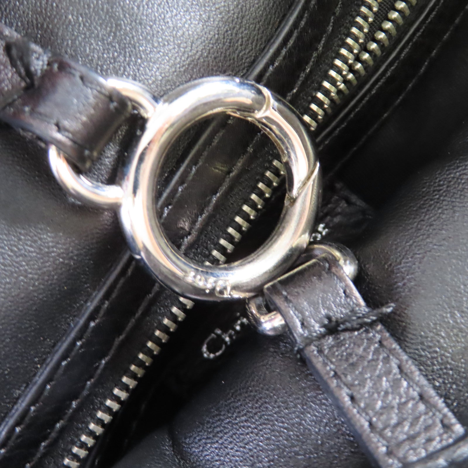 Dior 牛皮皮革Vintage Bag銀扣肩背袋黑色