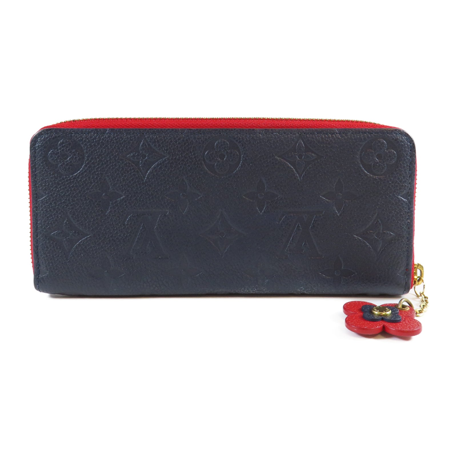 LOUIS VUITTON **【激減優惠】Monogram Empreinte Long Wallet金扣長錢包深藍色/紅色