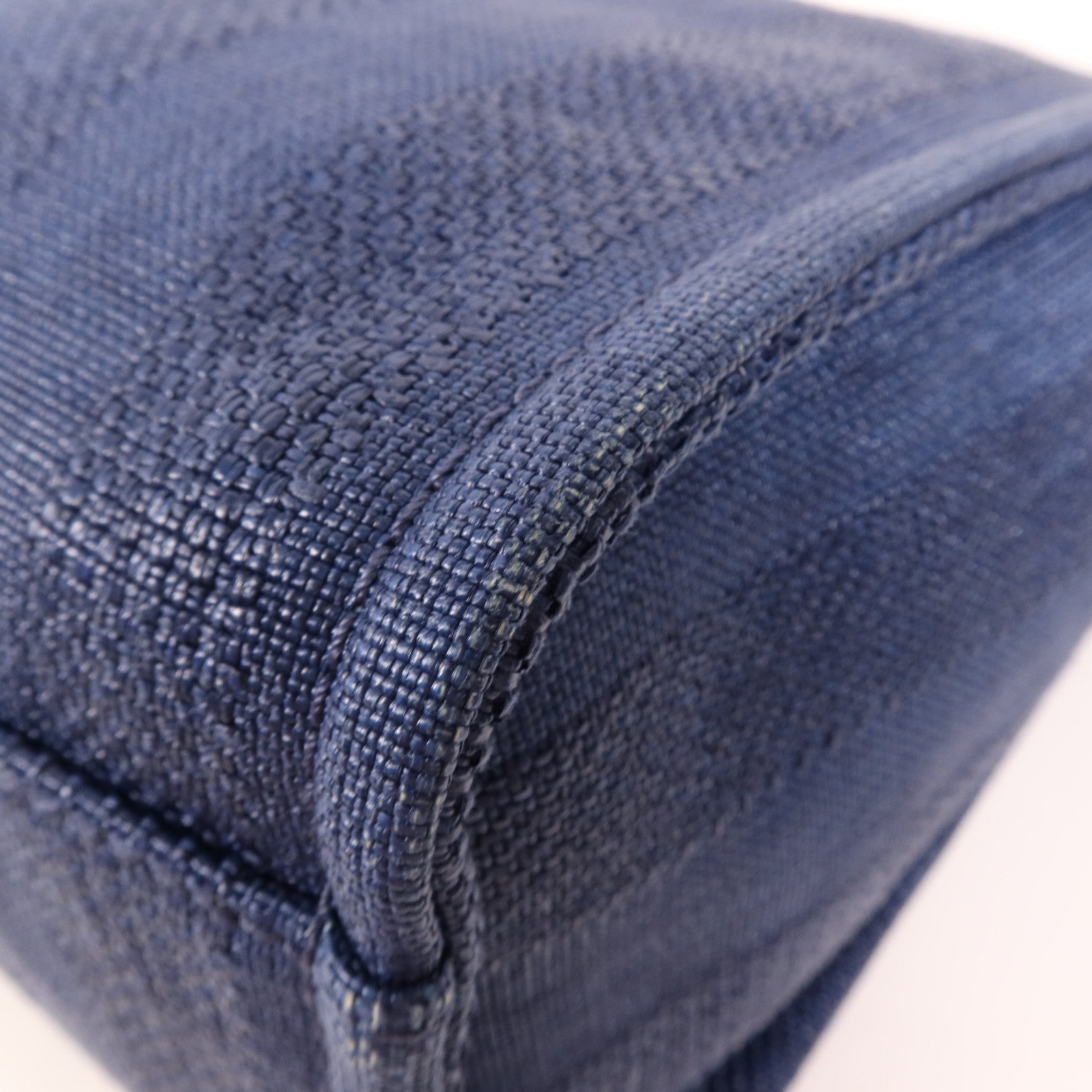 CHANEL 帆布Deauville Tote銀扣肩背袋