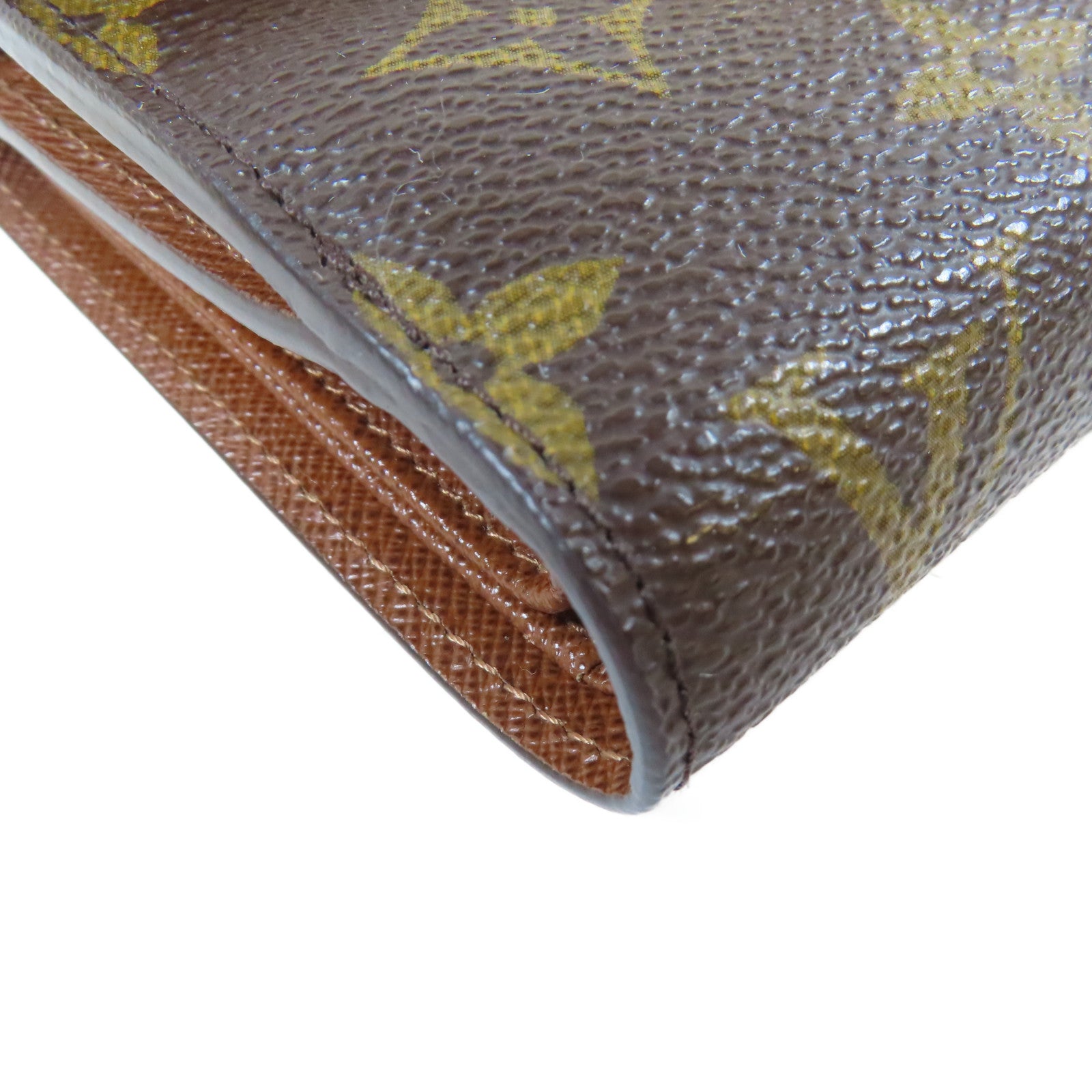 LOUIS VUITTON Monogram Joey Wallet金扣三摺短錢包啡色