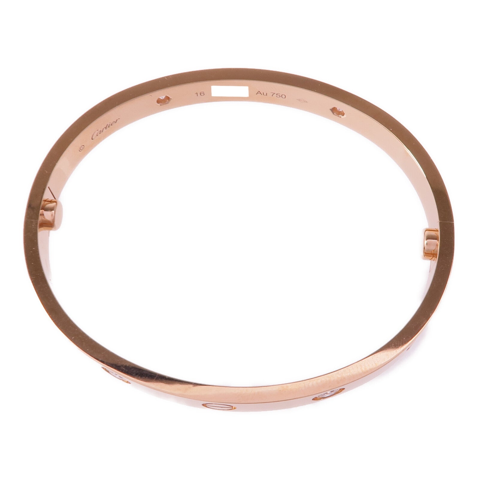 CARTIER 18K玫瑰金Love Bracelet 4 Diamonds鑽石手鐲Cartier#16