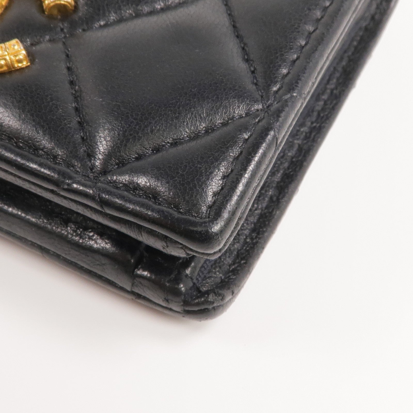 CHANEL 羊皮皮革Wallet金扣錢包