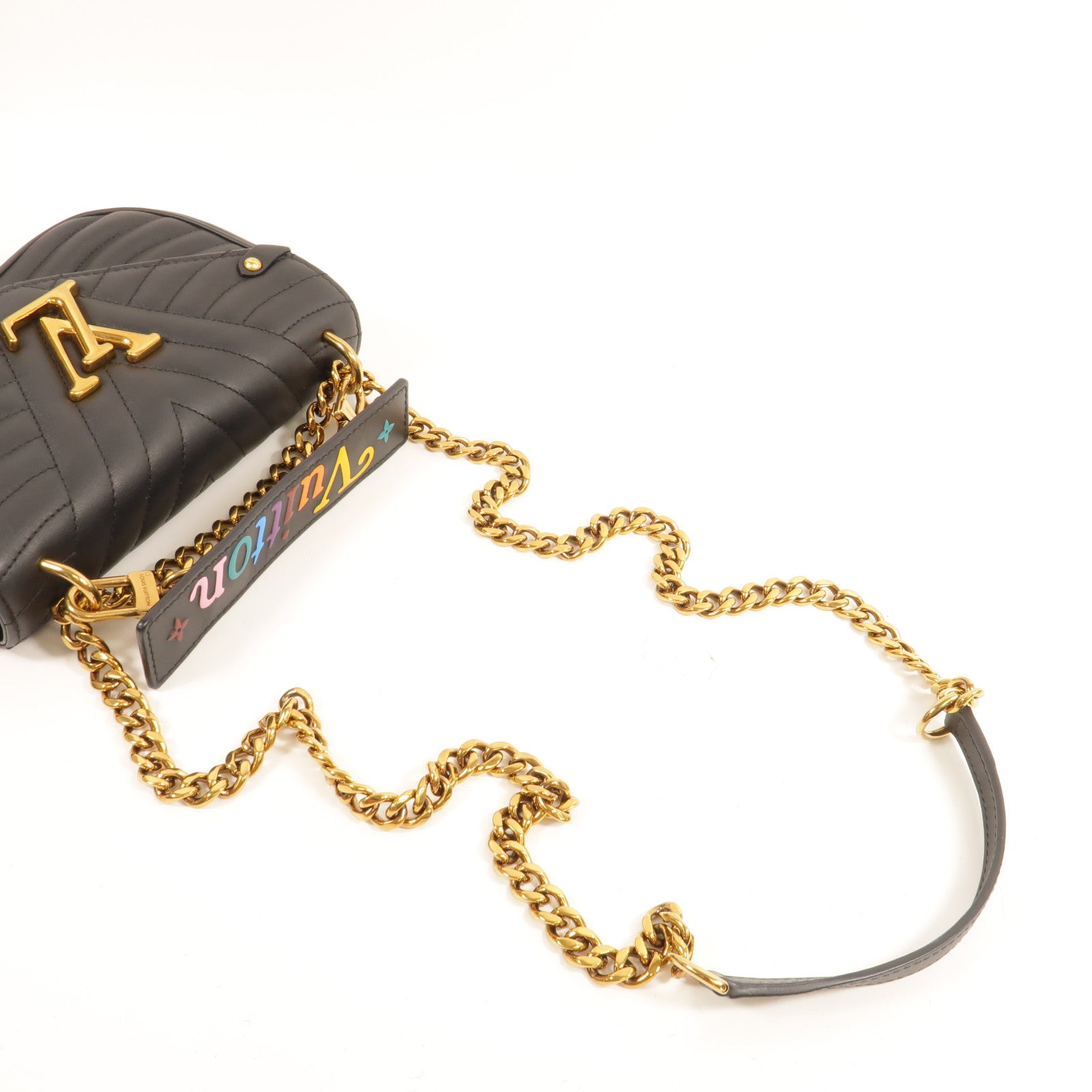 LOUIS VUITTON 牛皮皮革New Wave PM鏈帶手挽肩背兩用袋