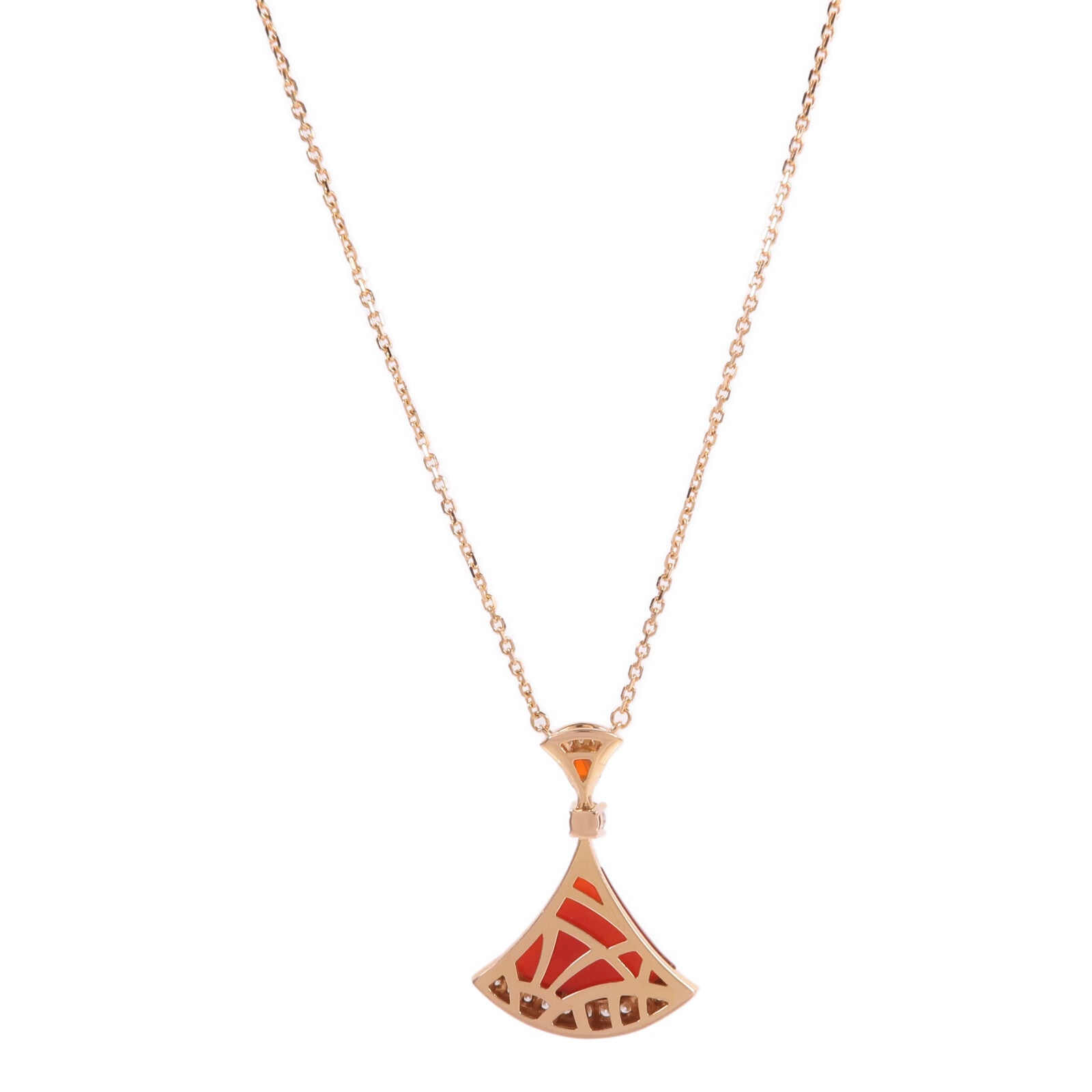 BVLGARI 18K玫瑰金Divas' Dream Necklace紅玉髓/鑽石項鍊