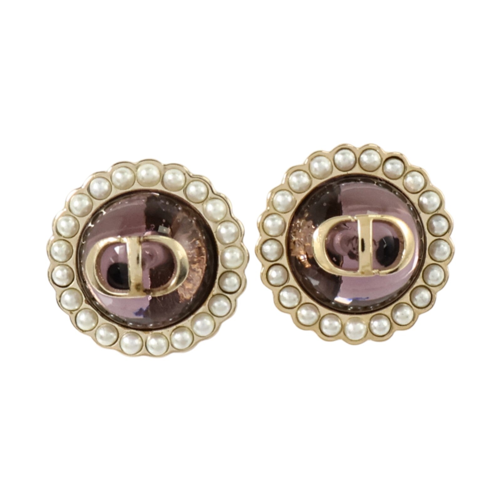 Dior PVC/金屬Petit CD Baroque Earrings耳環