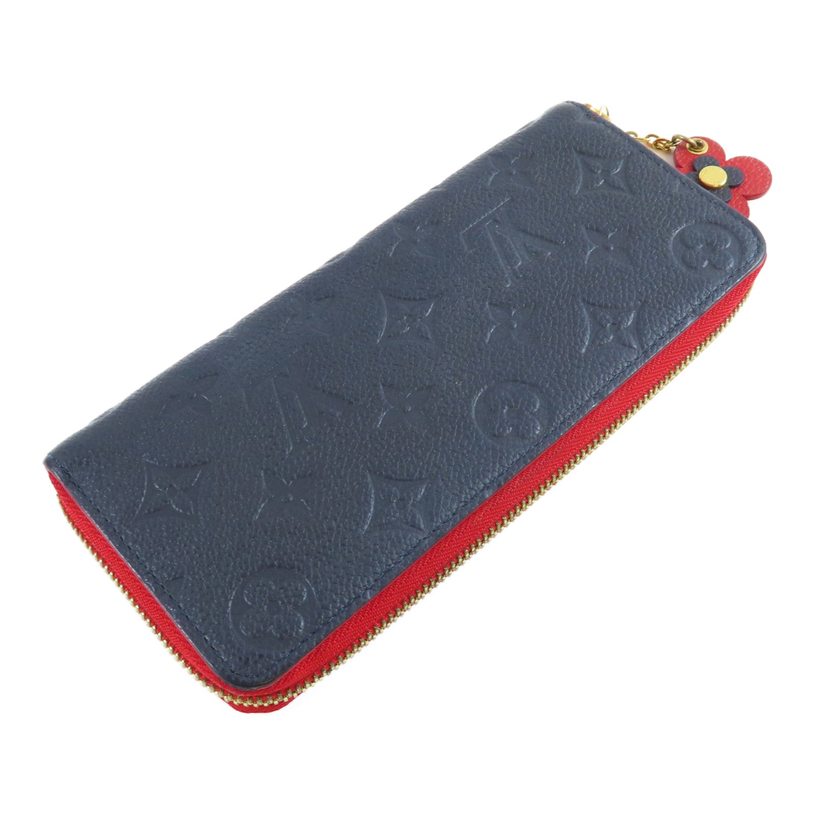 LOUIS VUITTON **【激減優惠】Monogram Empreinte Long Wallet金扣長錢包深藍色/紅色