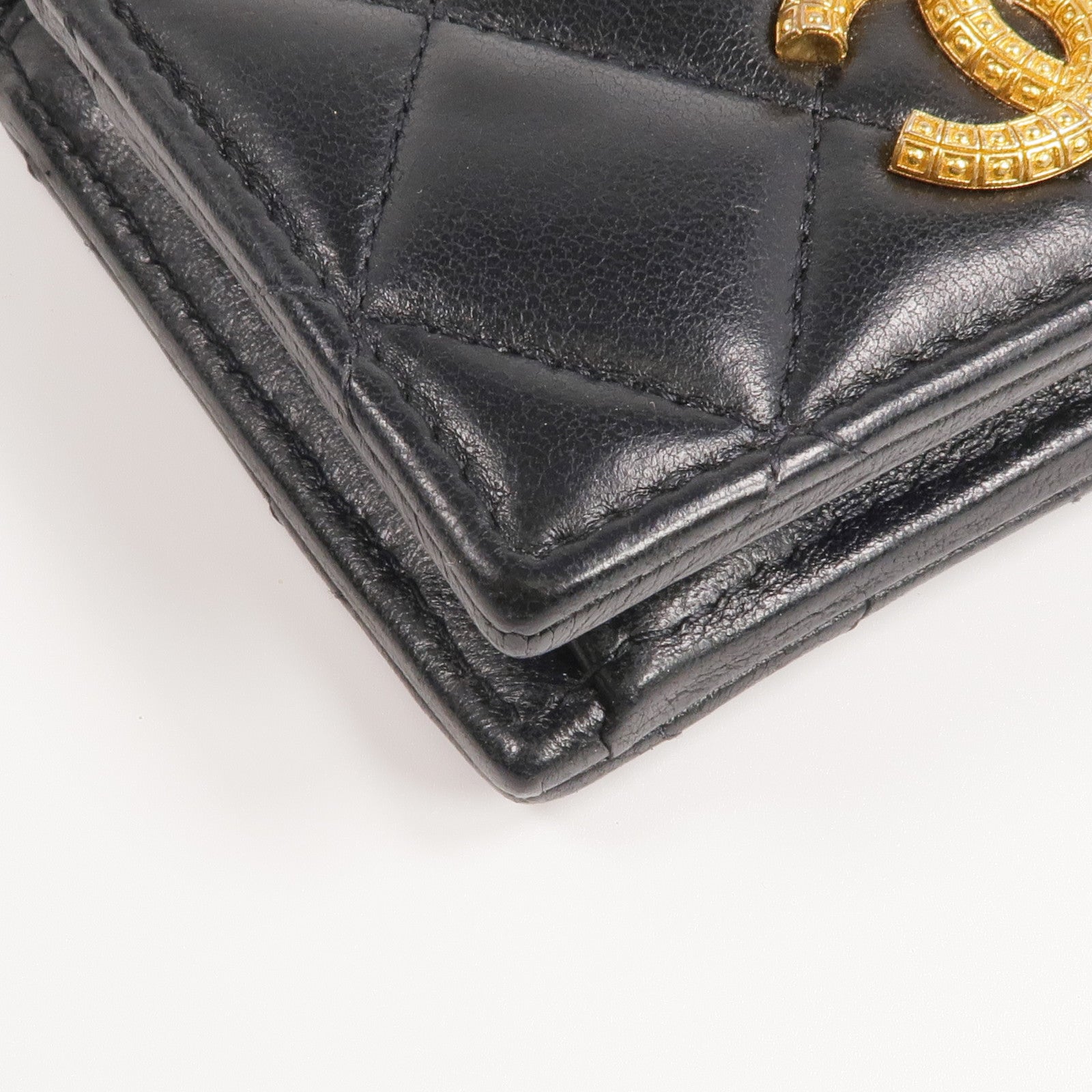 CHANEL 羊皮皮革Wallet金扣錢包