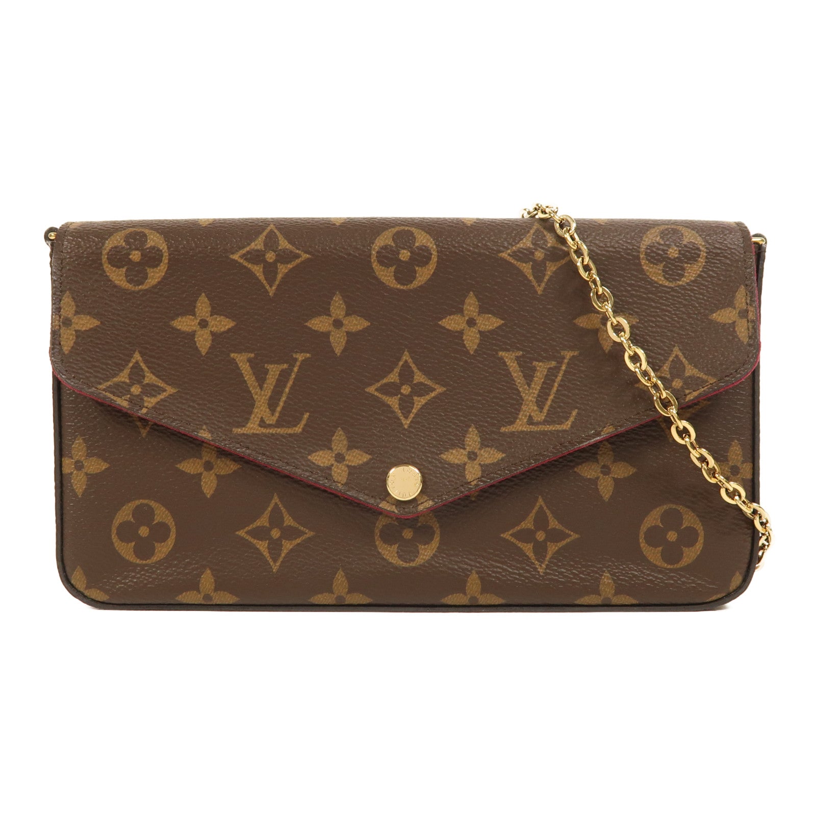 LOUIS VUITTON Monogram Pochette Felicie金扣鏈帶肩背袋