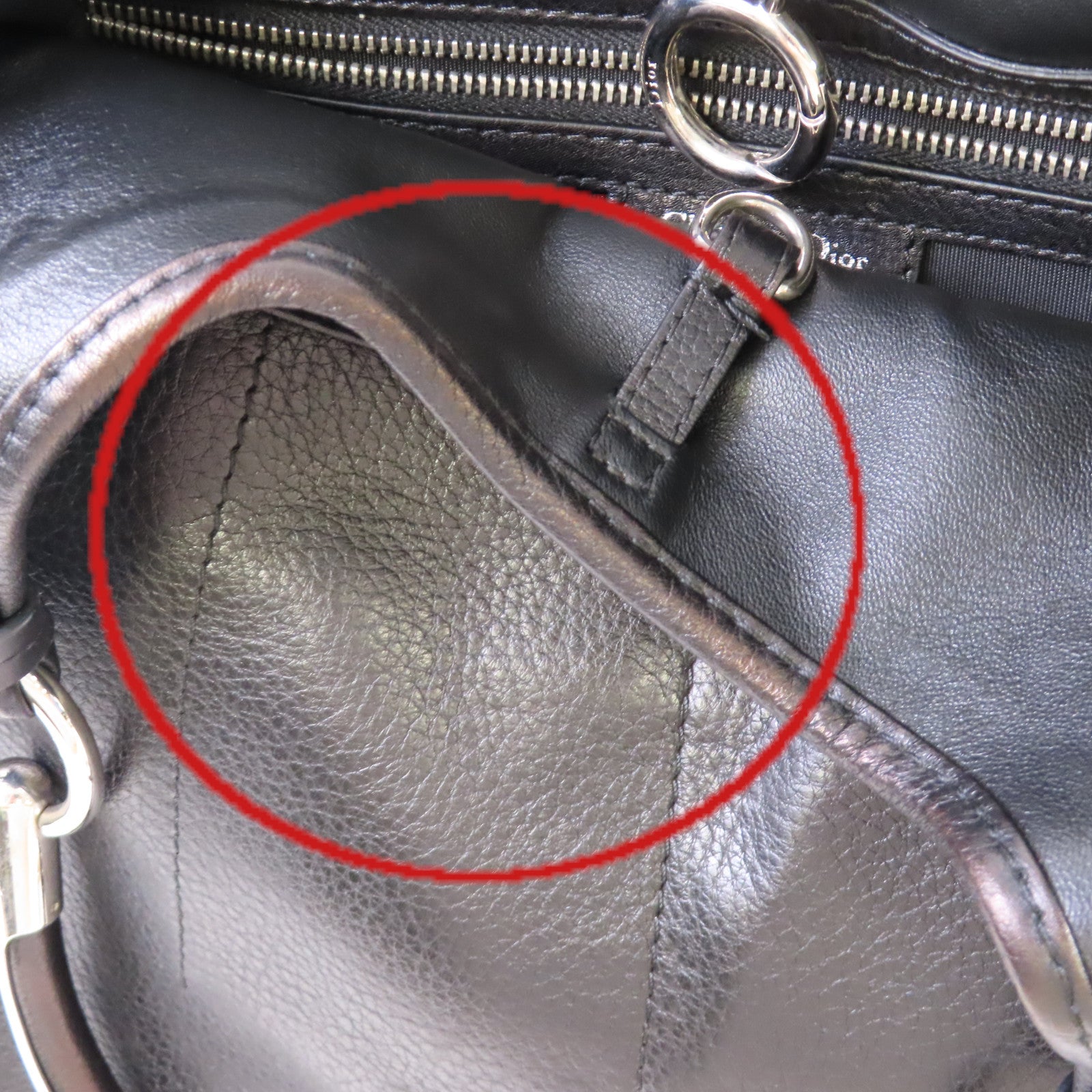 Dior 牛皮皮革Vintage Bag銀扣肩背袋黑色