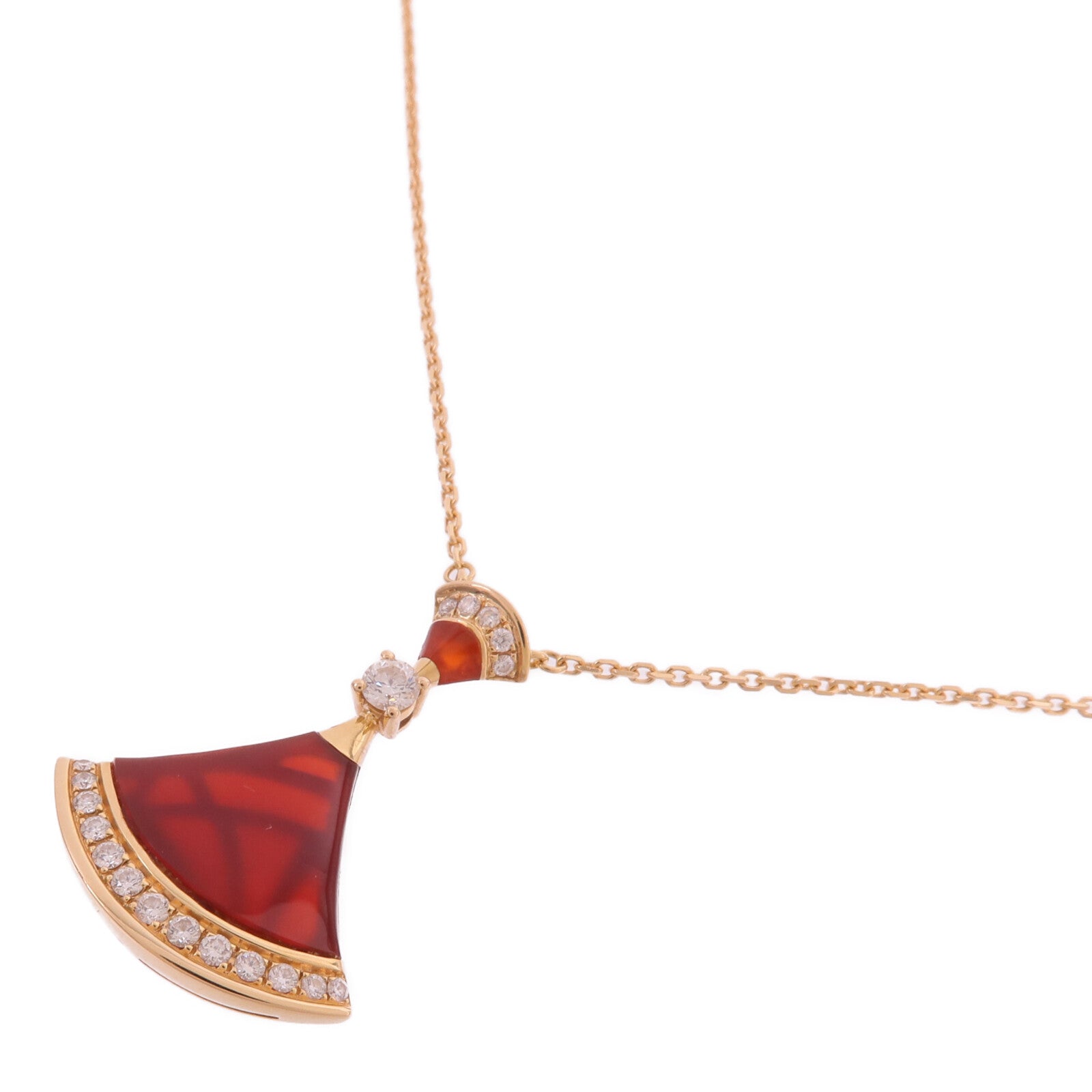 BVLGARI 18K玫瑰金Divas' Dream Necklace紅玉髓/鑽石項鍊