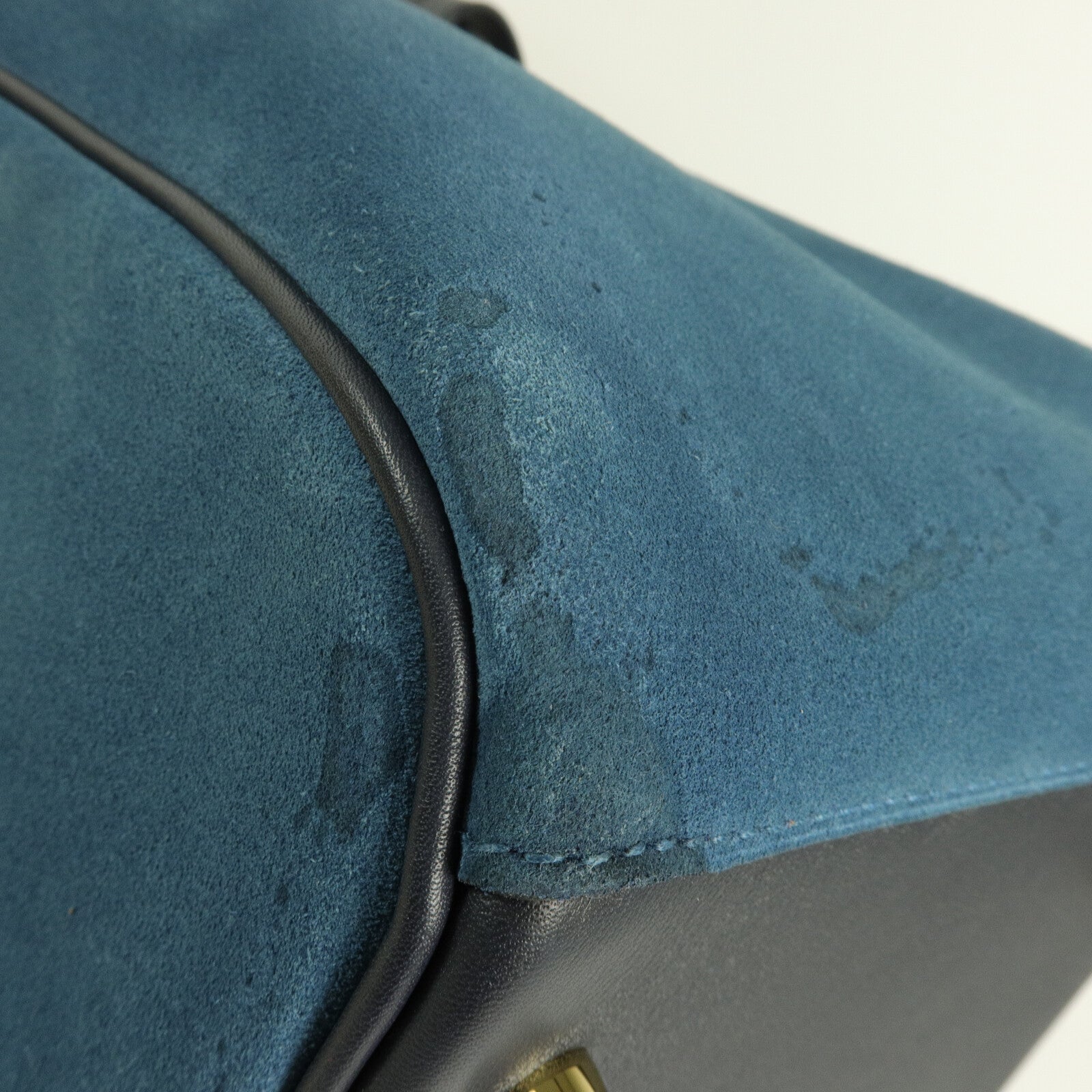 HERMES Suede皮革Lindy 30手挽肩背兩用袋Bleu Nuit