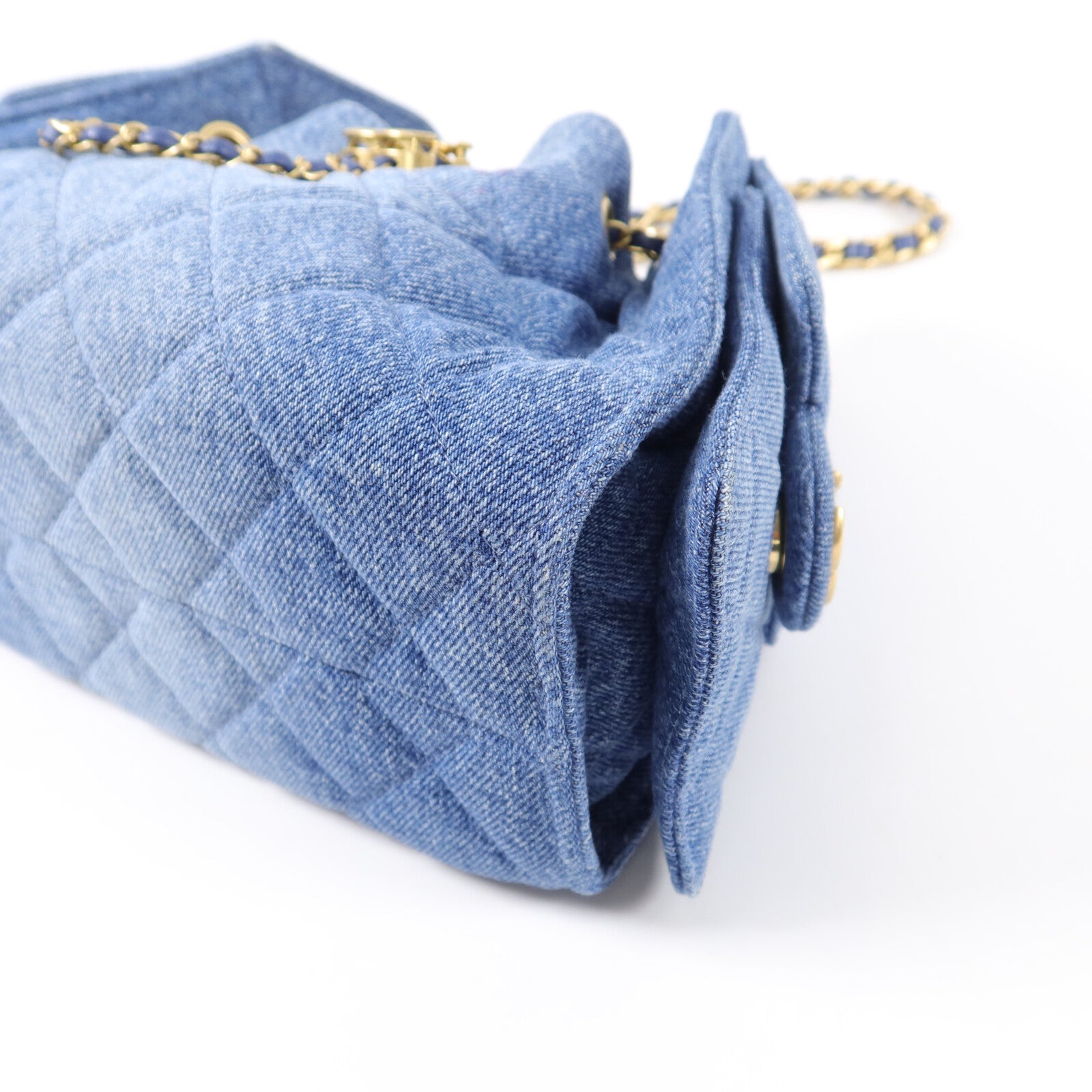 CHANEL 牛仔布Chanel 25 Mini鏈帶肩背袋