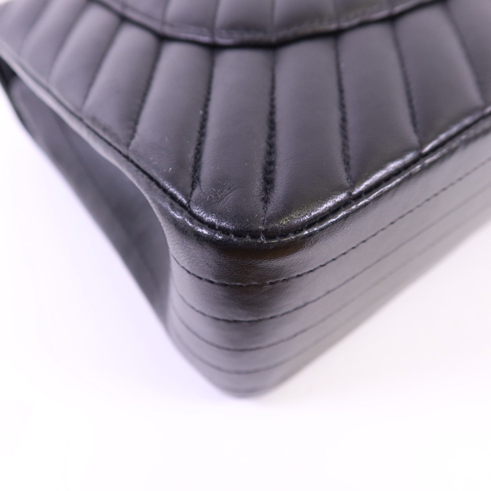 CHANEL 羊皮皮革Classic Jumbo金扣鏈帶手挽肩背兩用袋