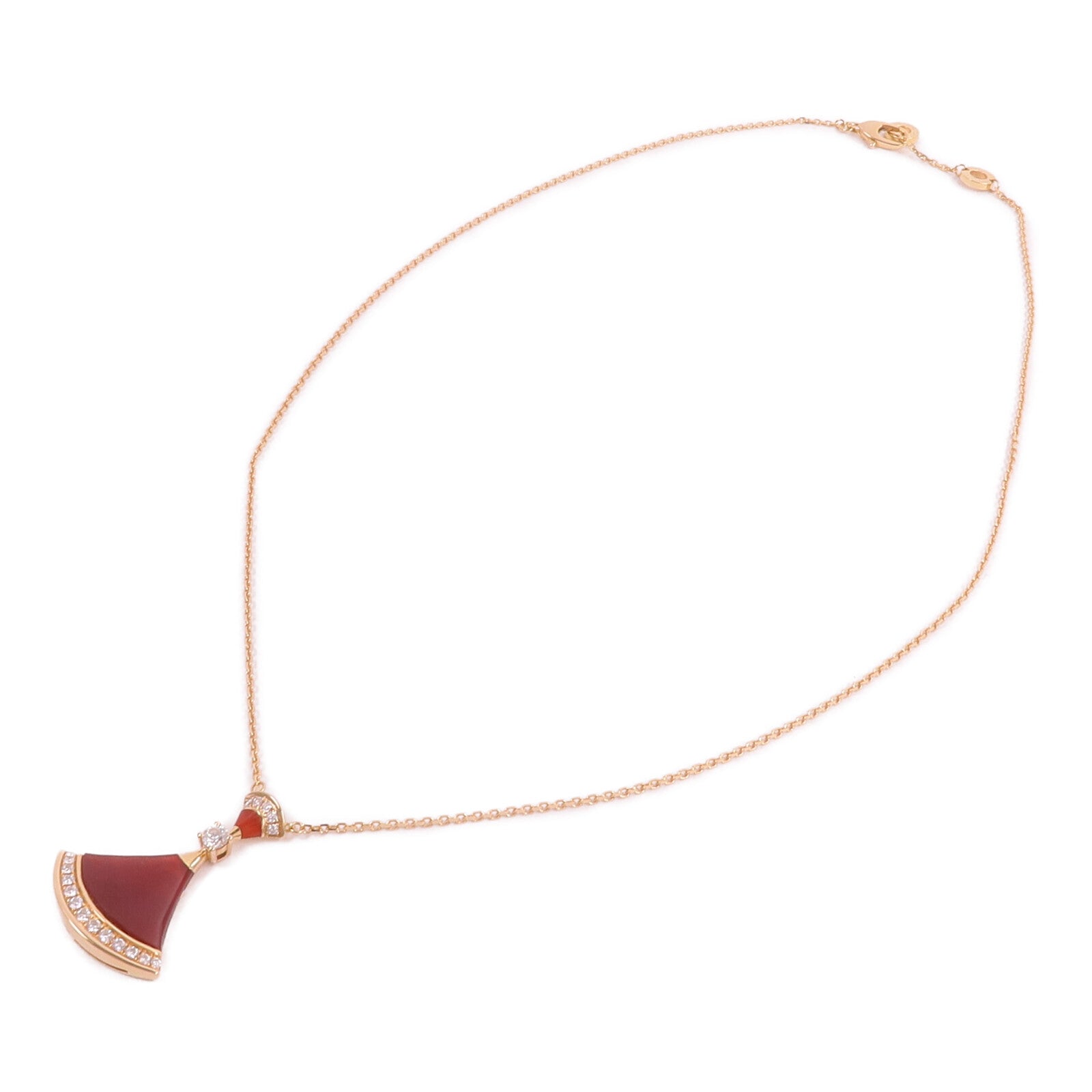 BVLGARI 18K玫瑰金Divas' Dream Necklace紅玉髓/鑽石項鍊