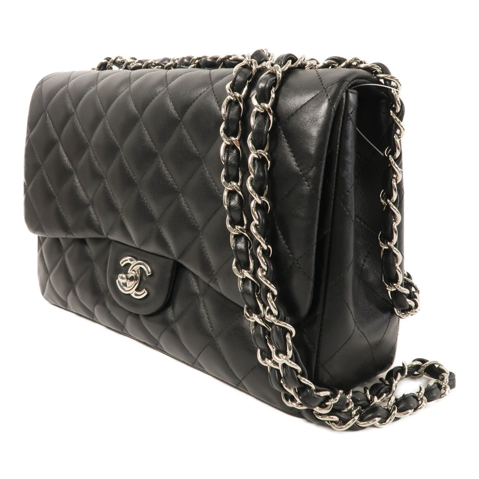 CHANEL 羊皮皮革Large Classic鏈帶肩背袋