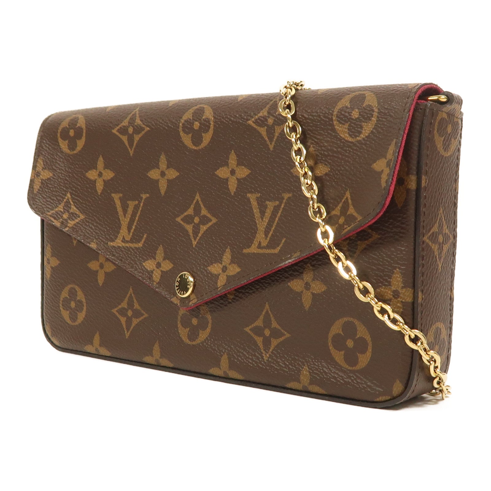 LOUIS VUITTON Monogram Pochette Felicie金扣鏈帶肩背袋