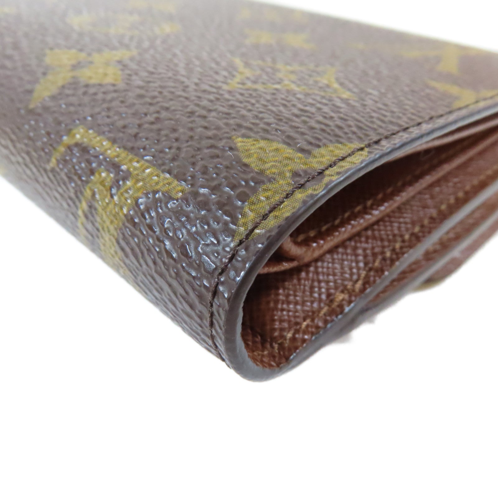 LOUIS VUITTON Monogram Joey Wallet金扣三摺短錢包啡色