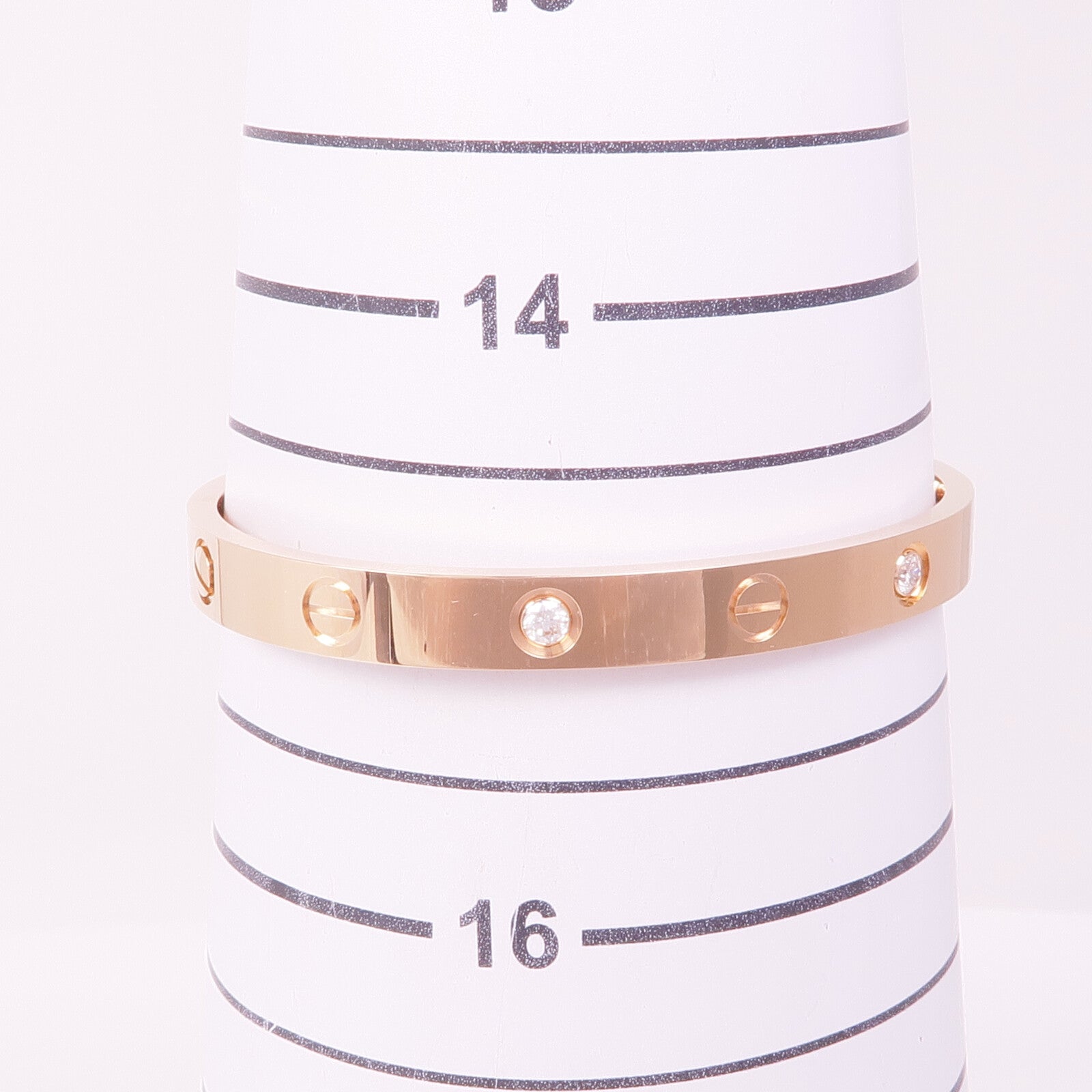 CARTIER 18K玫瑰金Love Bracelet 4 Diamonds鑽石手鐲Cartier#16