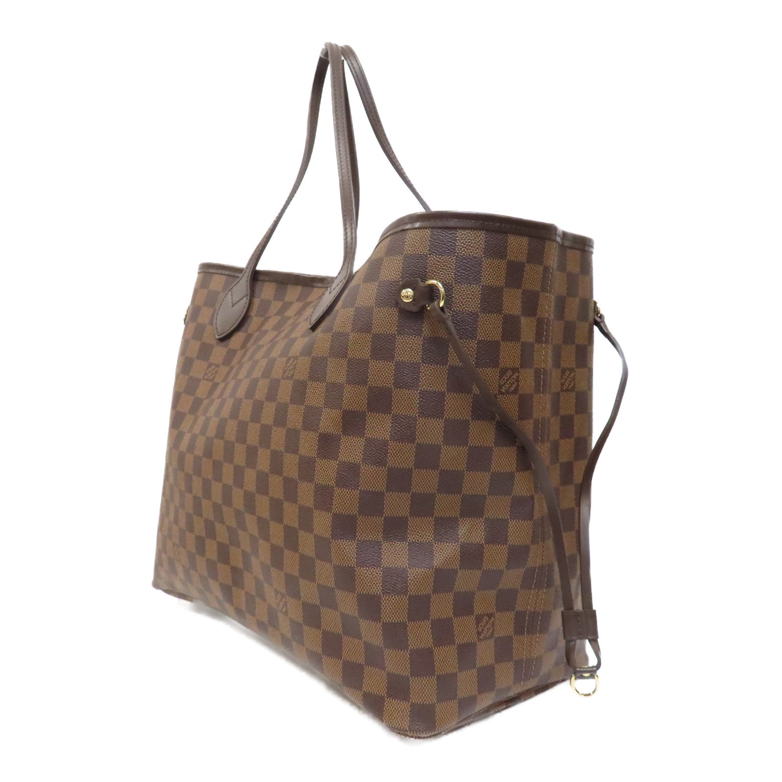 LOUIS VUITTON 【激減優惠】Damier Neverfull GM金扣手挽袋啡色