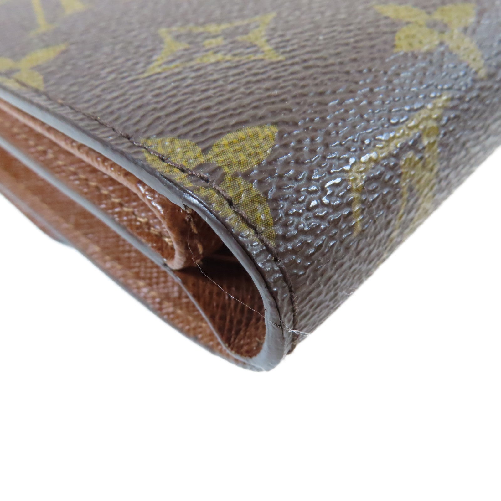 LOUIS VUITTON Monogram Joey Wallet金扣三摺短錢包啡色