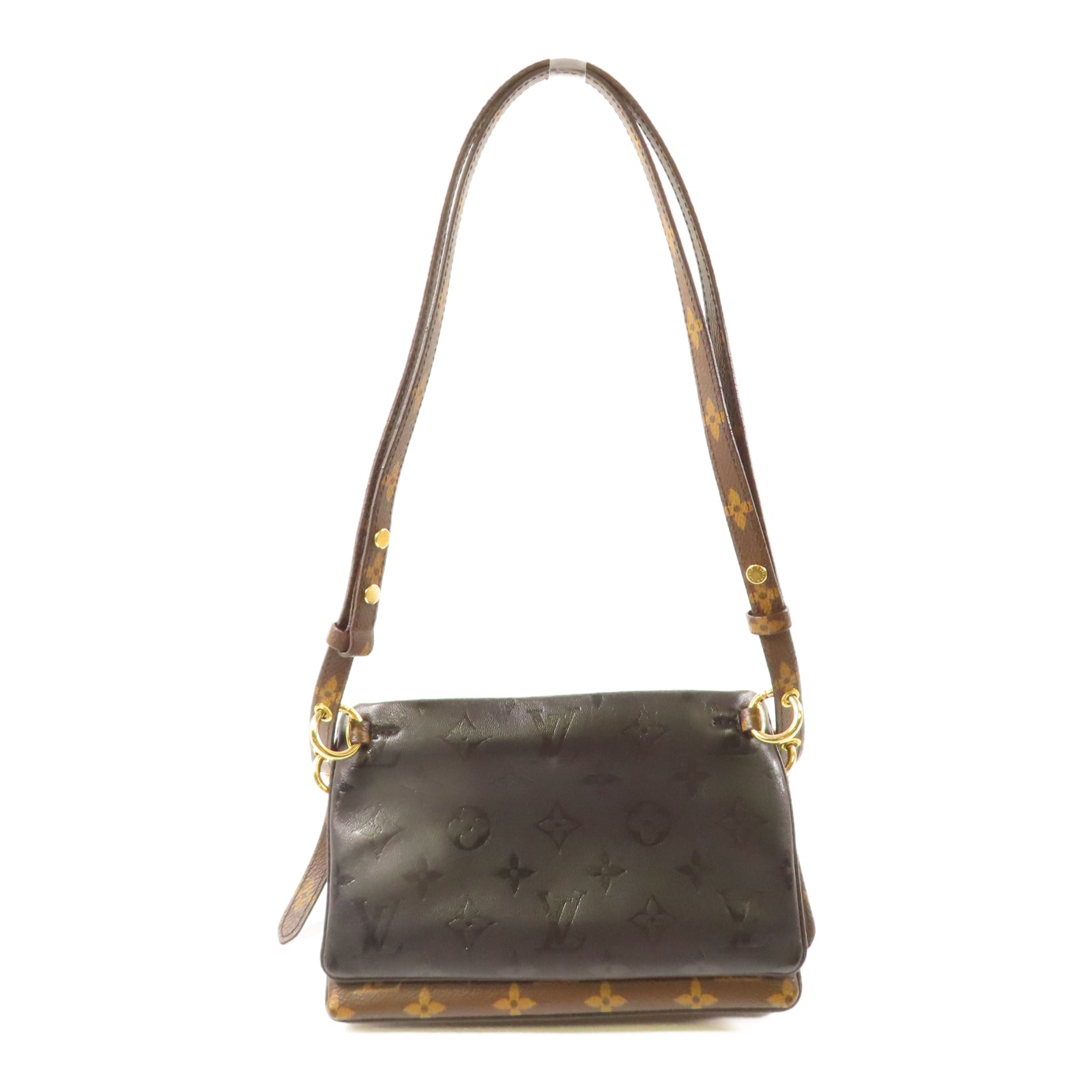 LOUIS VUITTON 【激減優惠】Monogram Reverse Multi Pochette金扣肩背袋啡色/黑色