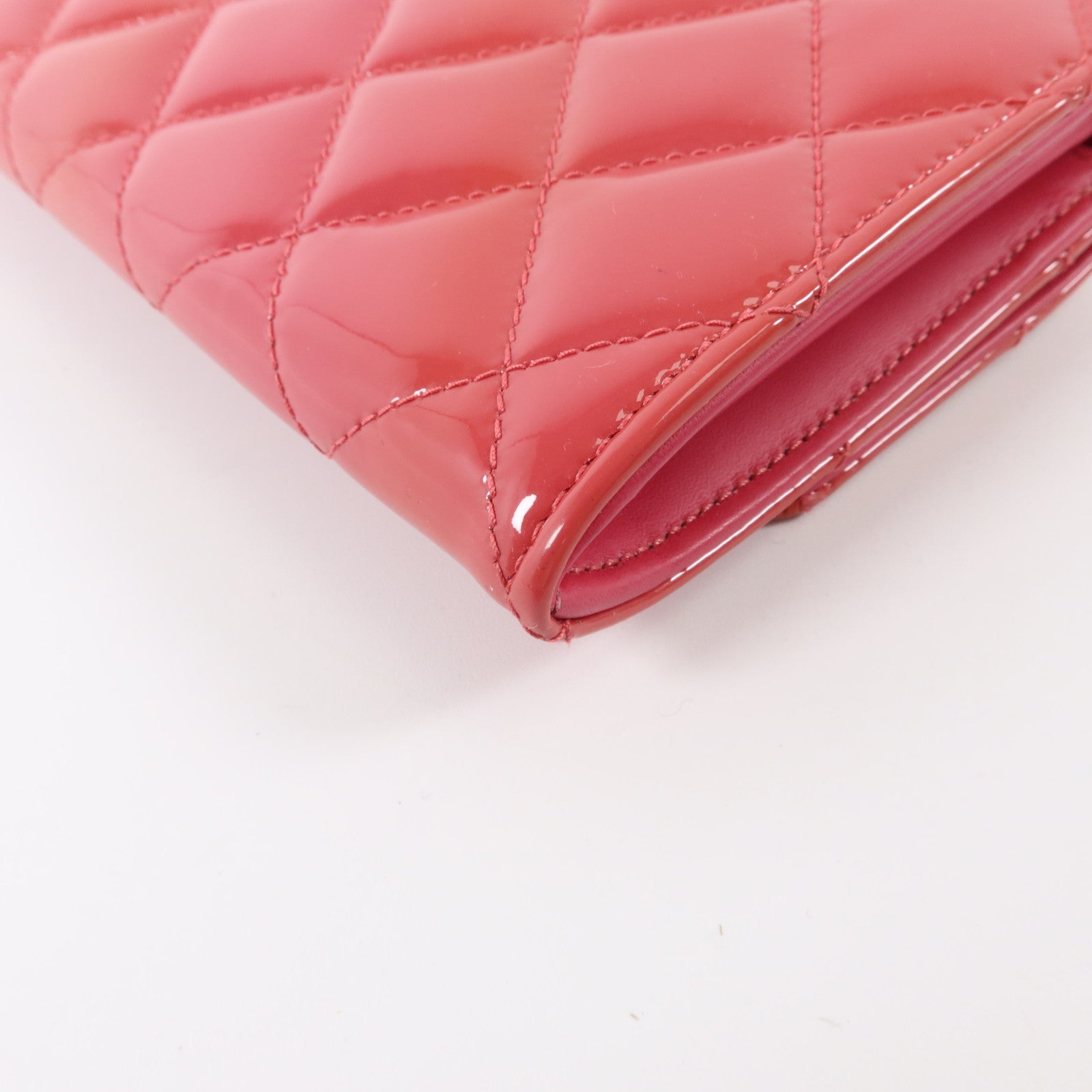 CHANEL 漆皮皮革Long Wallet銀扣長錢包