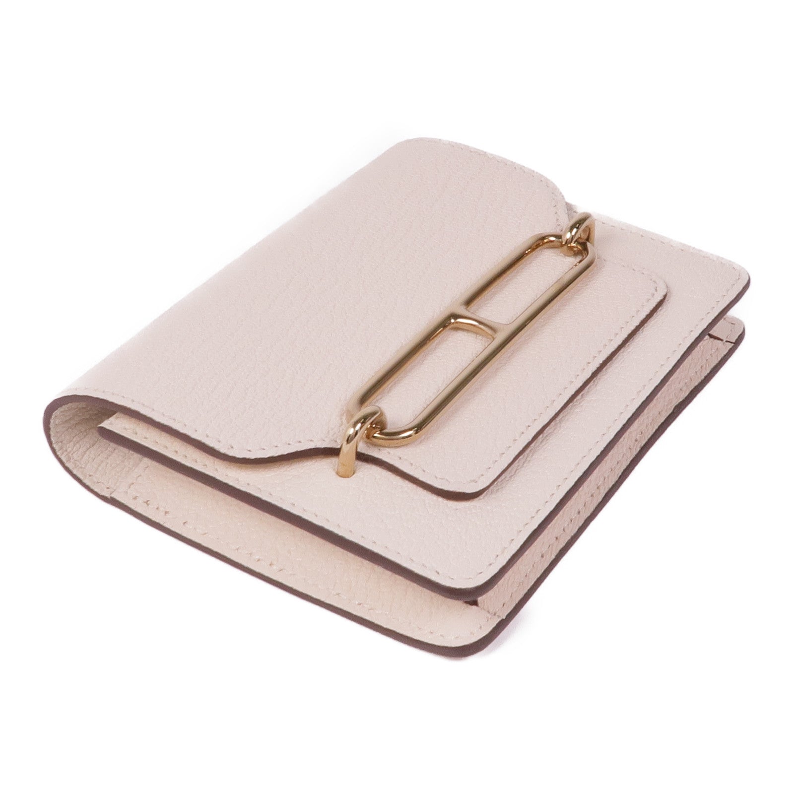 HERMES 【激減優惠】Chevre皮革Roulis Slim銀扣錢包Nata