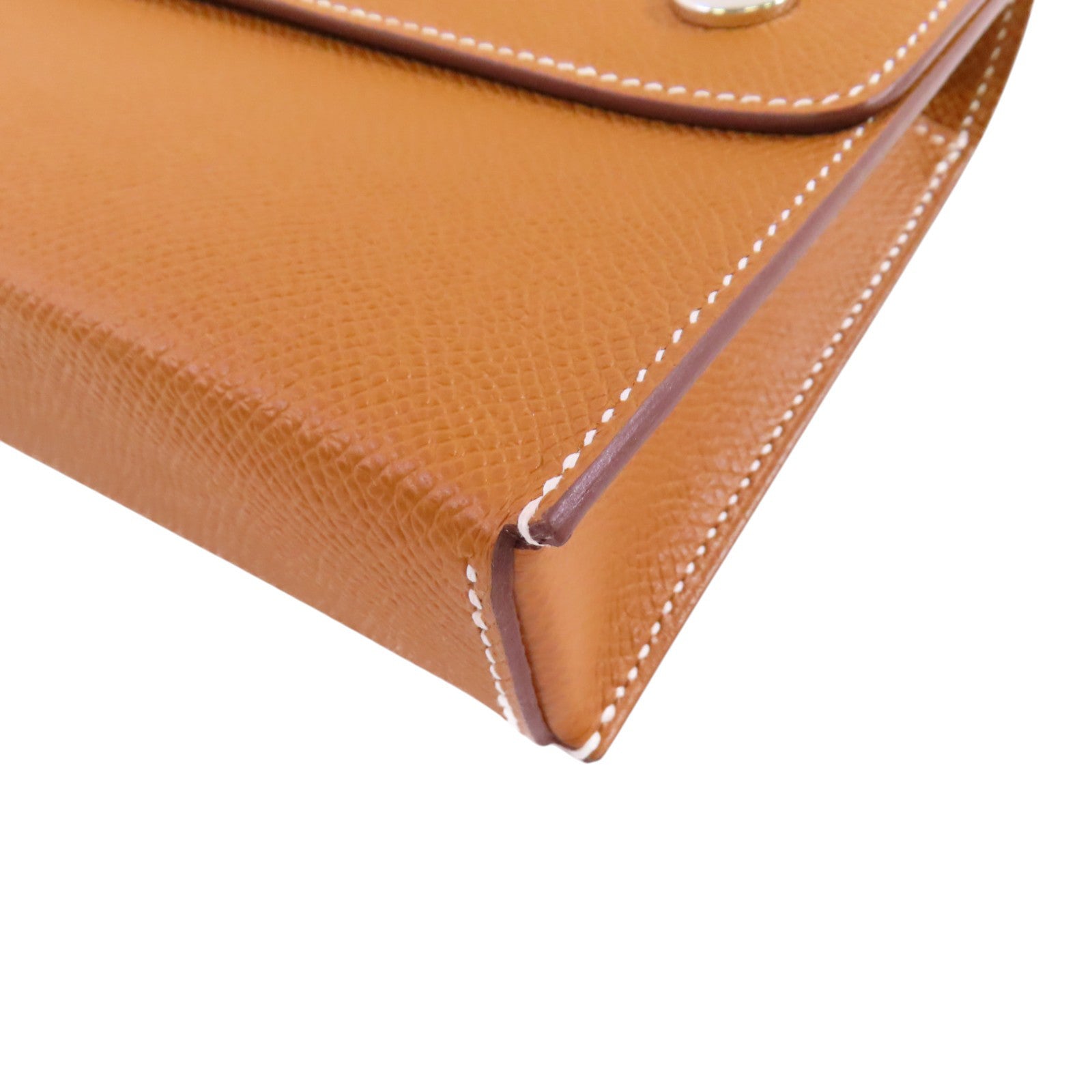 HERMES Epsom皮革Snap Wallet Shoulder Bag銀扣肩背袋