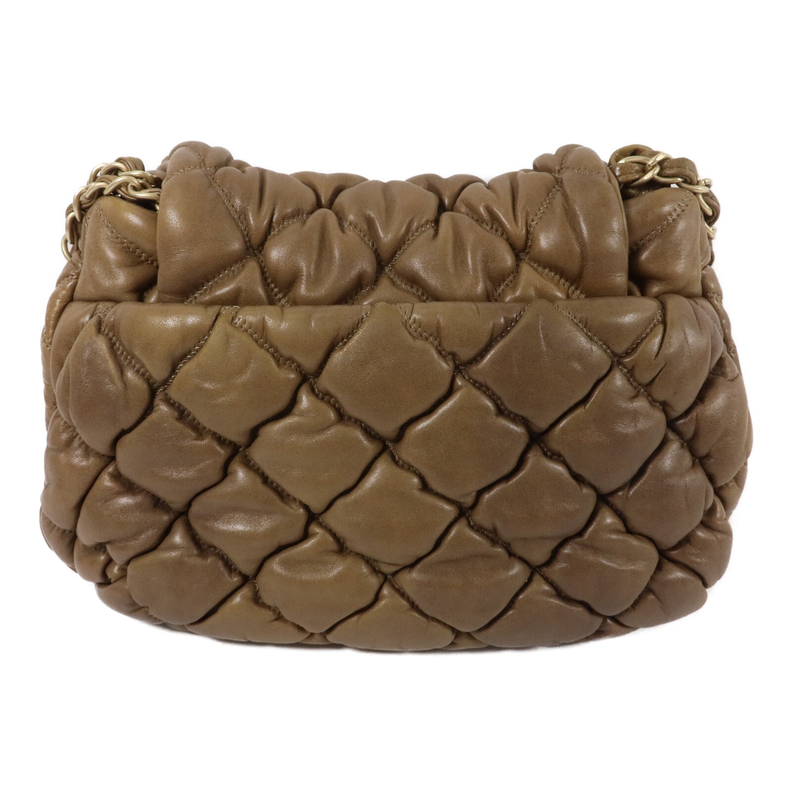 CHANEL 牛皮皮革Bubble Quilted鏈帶肩背袋