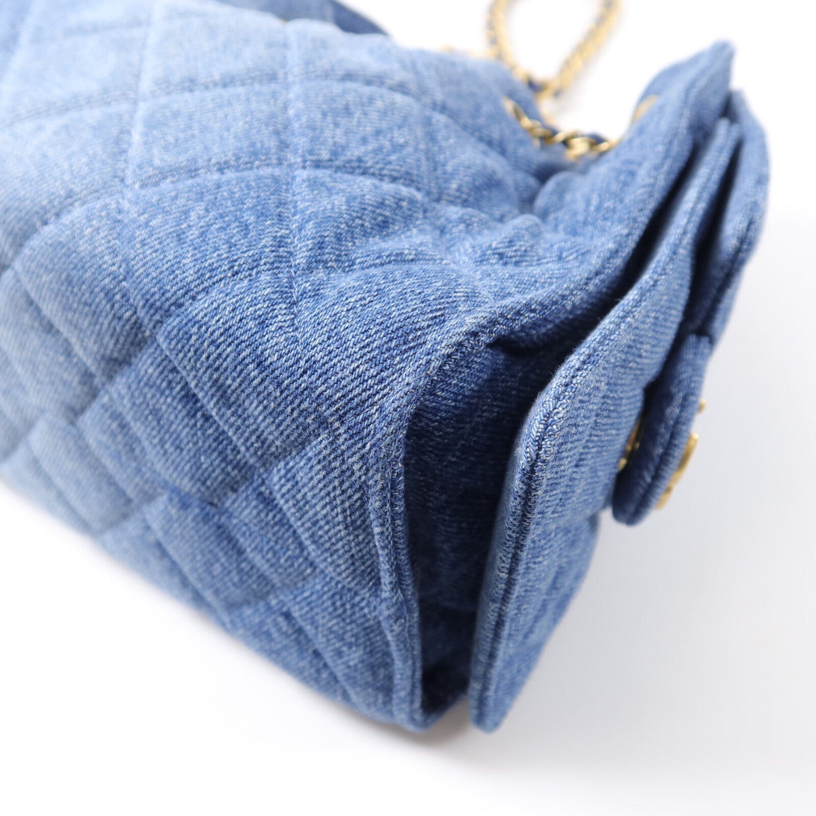 CHANEL 牛仔布Chanel 25 Mini鏈帶肩背袋