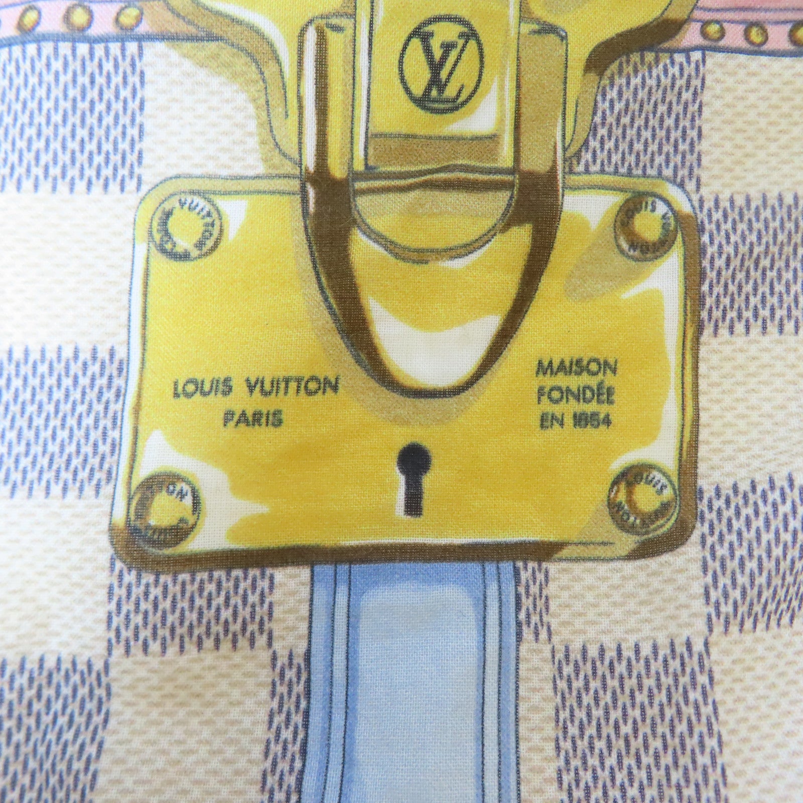 LOUIS VUITTON 【激減優惠】Damier Azur Summer Trunk Scarf絲巾彩色