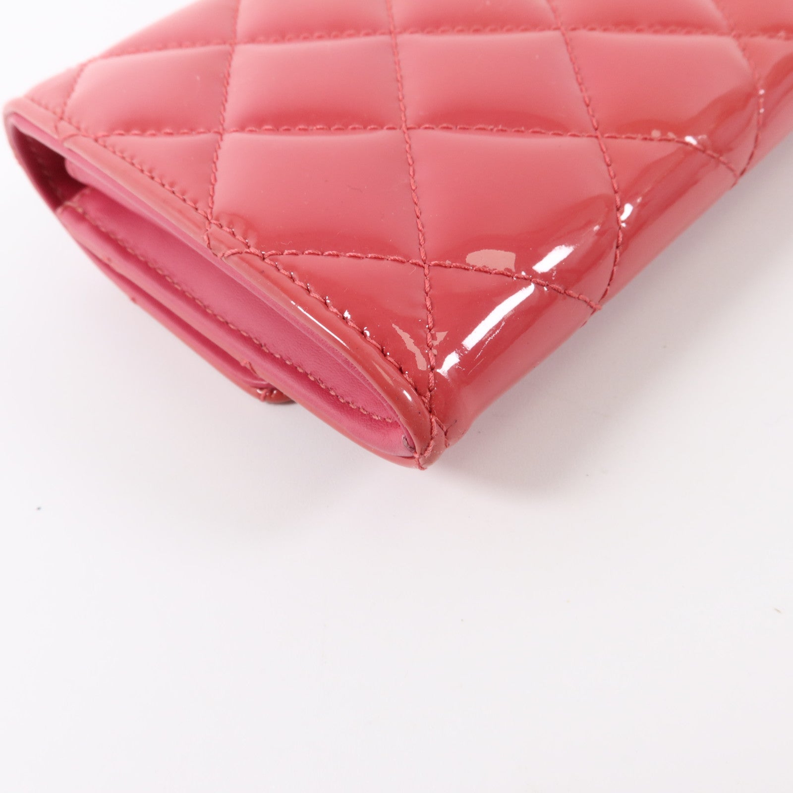 CHANEL 漆皮皮革Long Wallet銀扣長錢包
