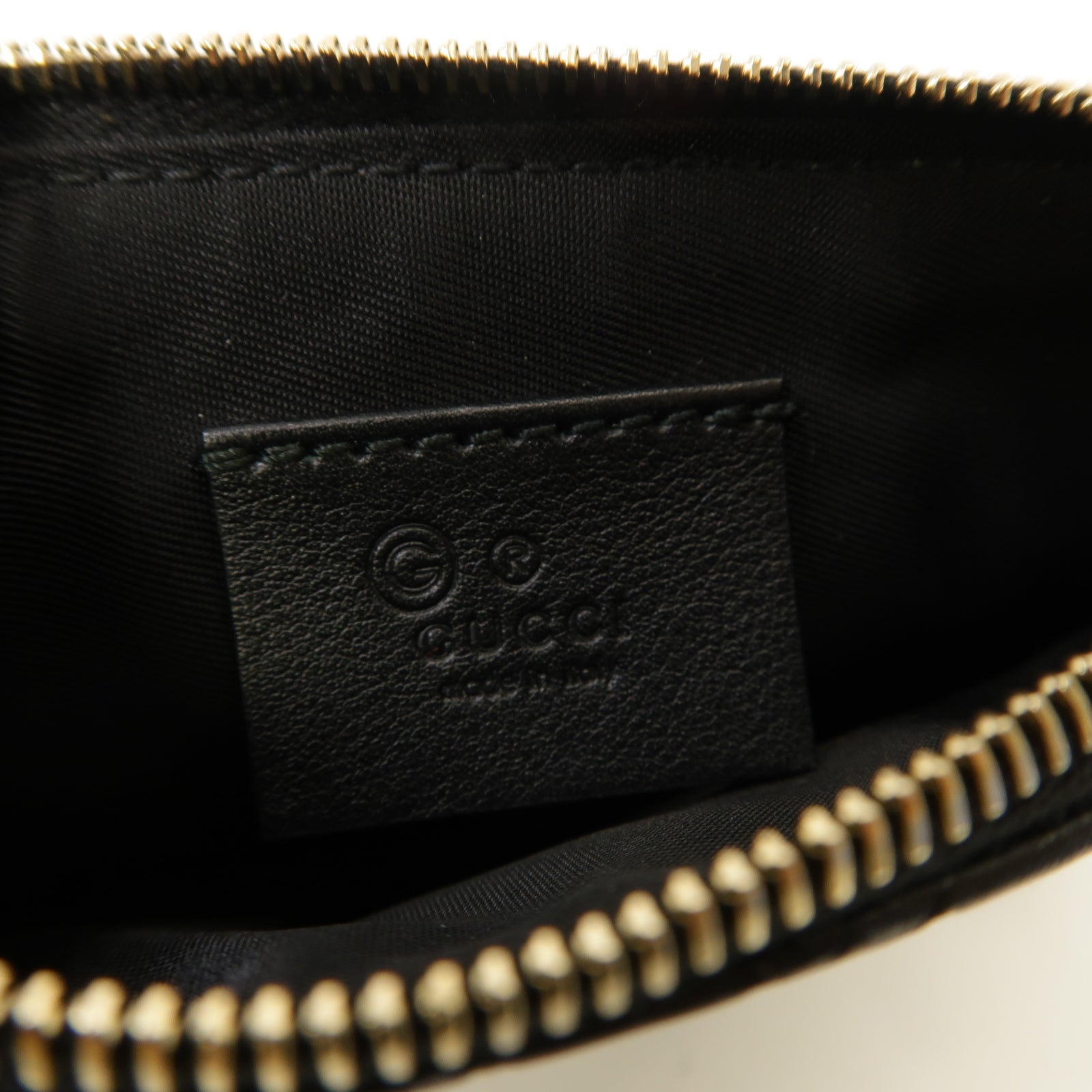 GUCCI 牛皮皮革Coin Case金扣零錢包黑色