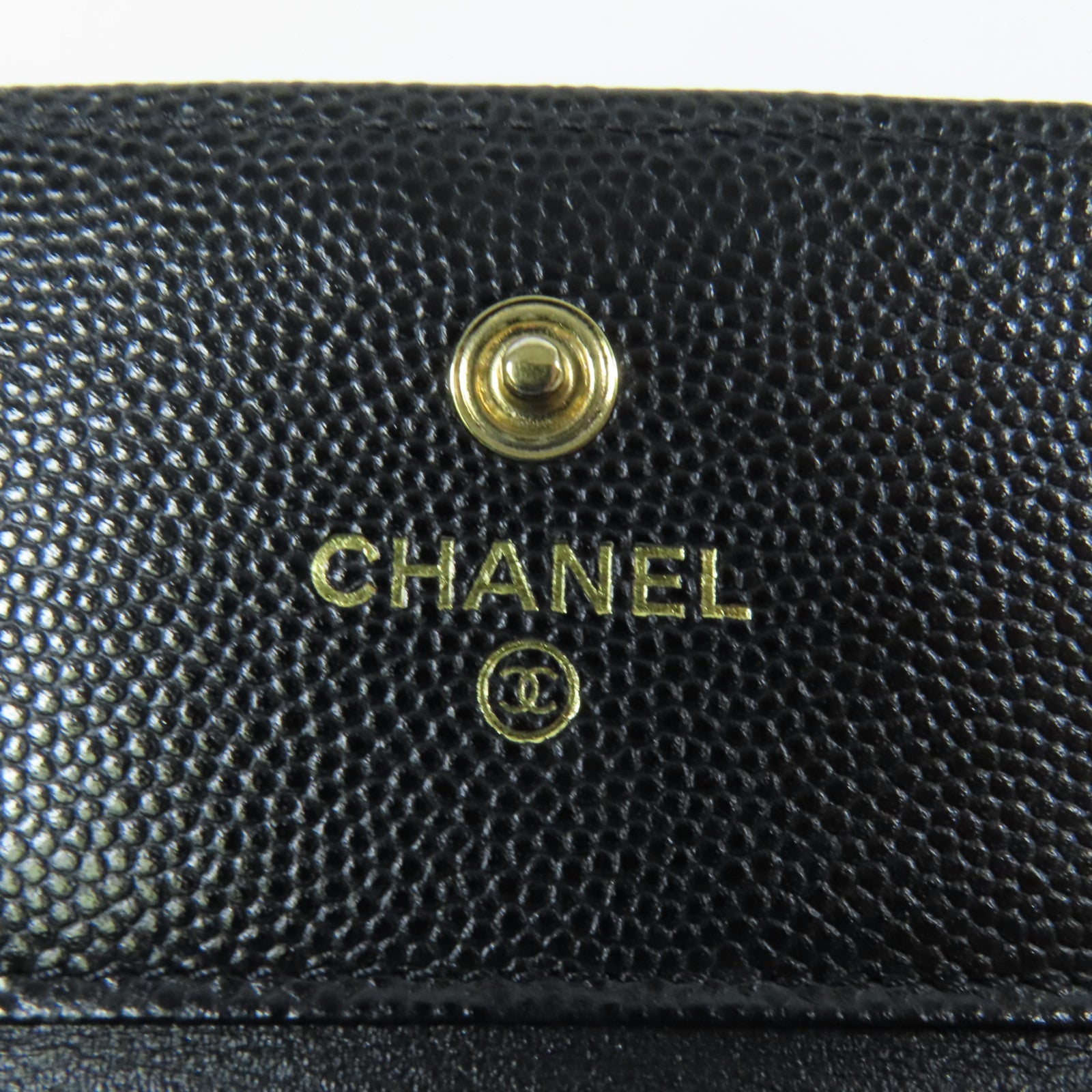 CHANEL 牛皮皮革Boy Wallet金扣錢包