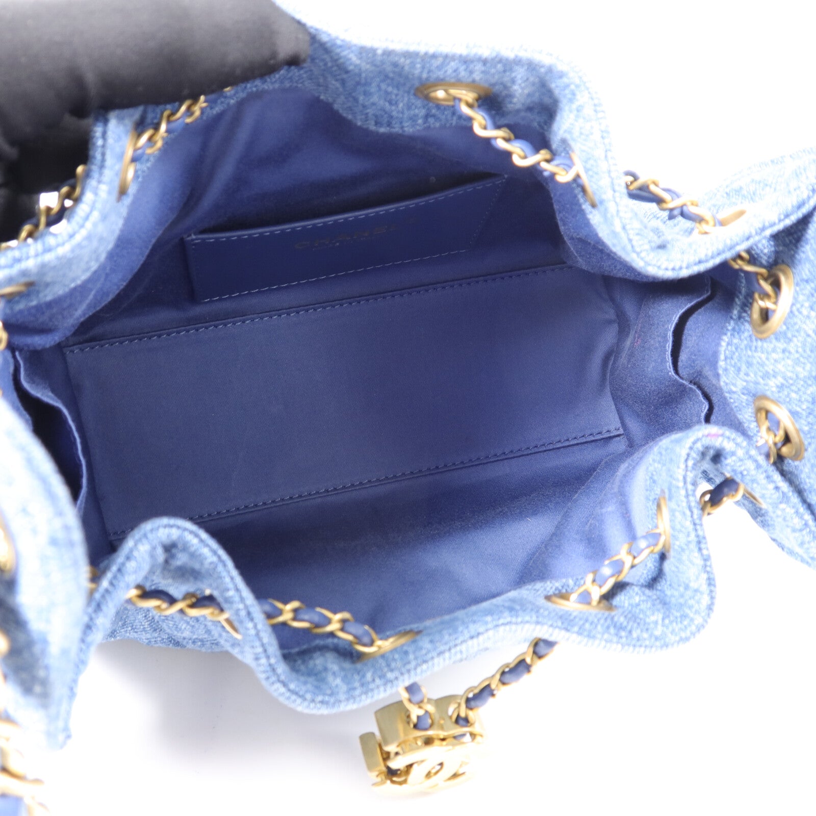 CHANEL 牛仔布Chanel 25 Mini鏈帶肩背袋