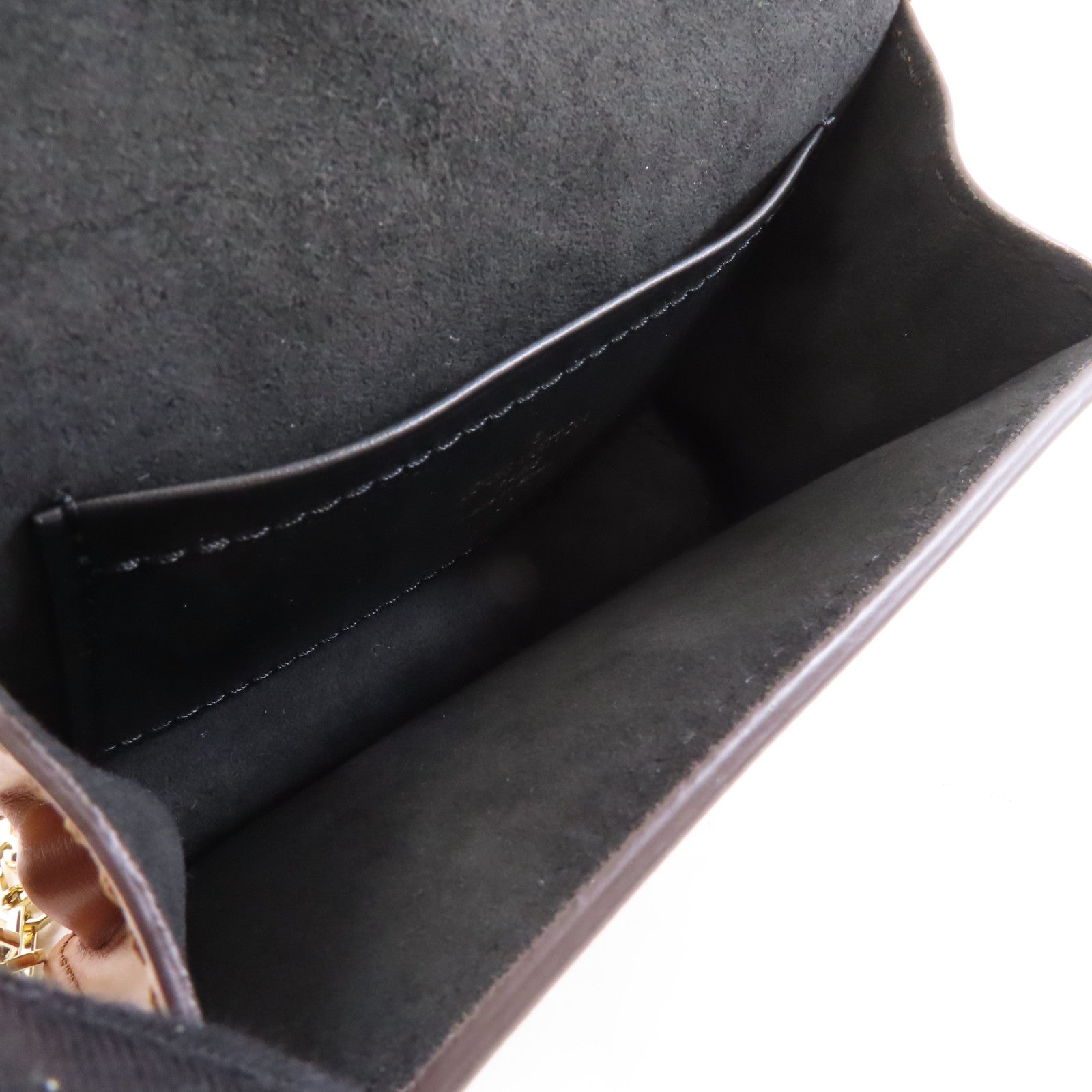 LOUIS VUITTON Monogram/Monogram Reverse Micro Dauphine金扣鏈帶肩背袋啡色