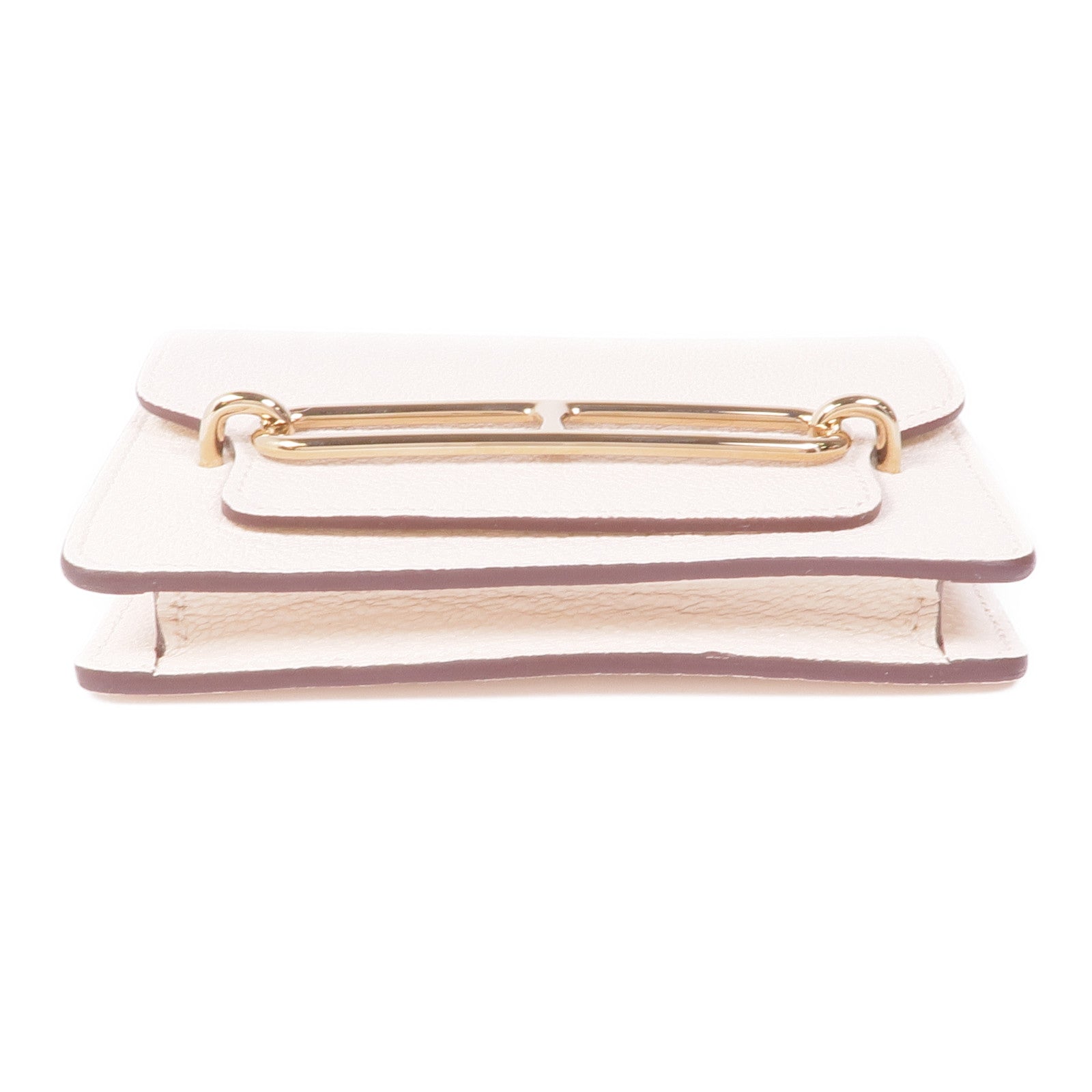 HERMES Chevre皮革Roulis Slim銀扣錢包Nata