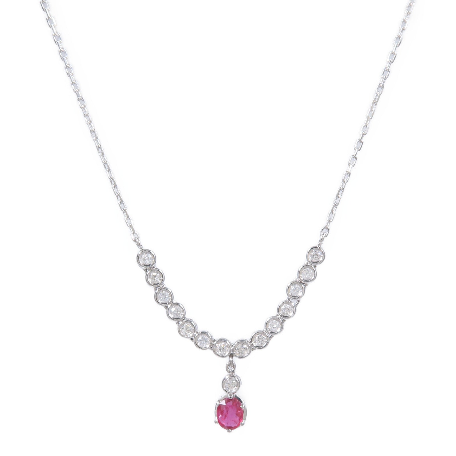 JEWELRY 14K白金Ruby Diamond Necklace紅寶石/鑽石項鍊