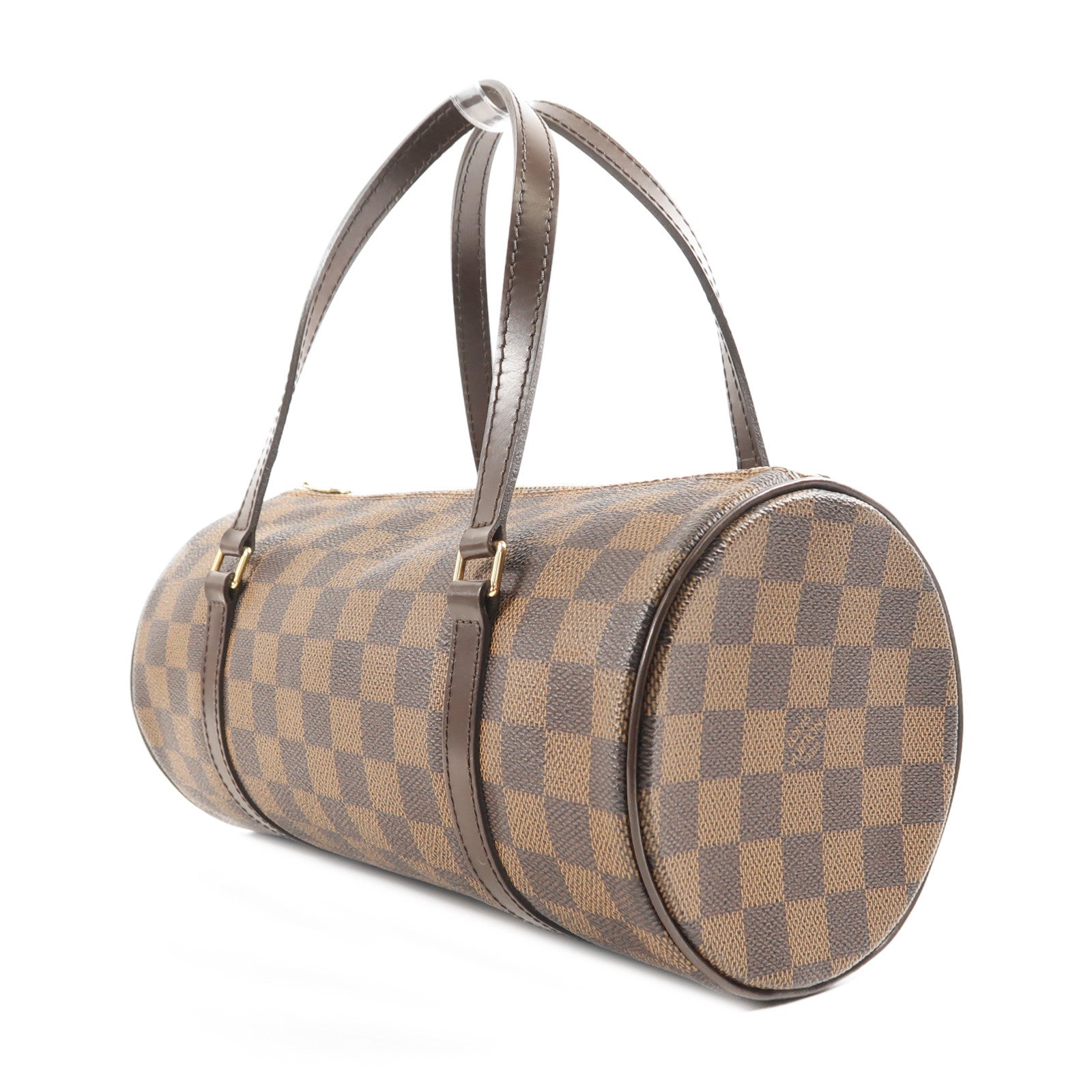 LOUIS VUITTON Damier Papillon PM金扣手挽袋