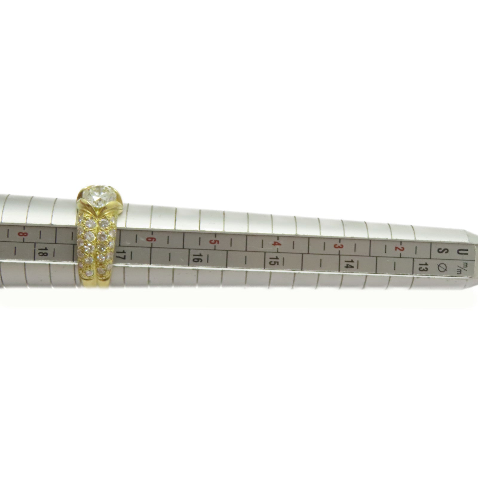 JEWELRY 18K黃金/1.069ct鑽石/1.01ct鑽石Diamond Ring戒指US#7