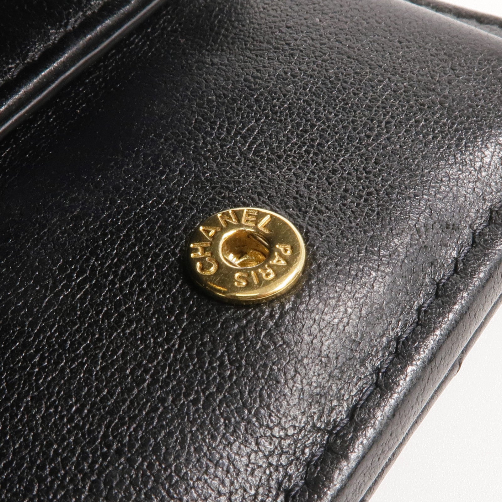 CHANEL 羊皮皮革Wallet金扣錢包