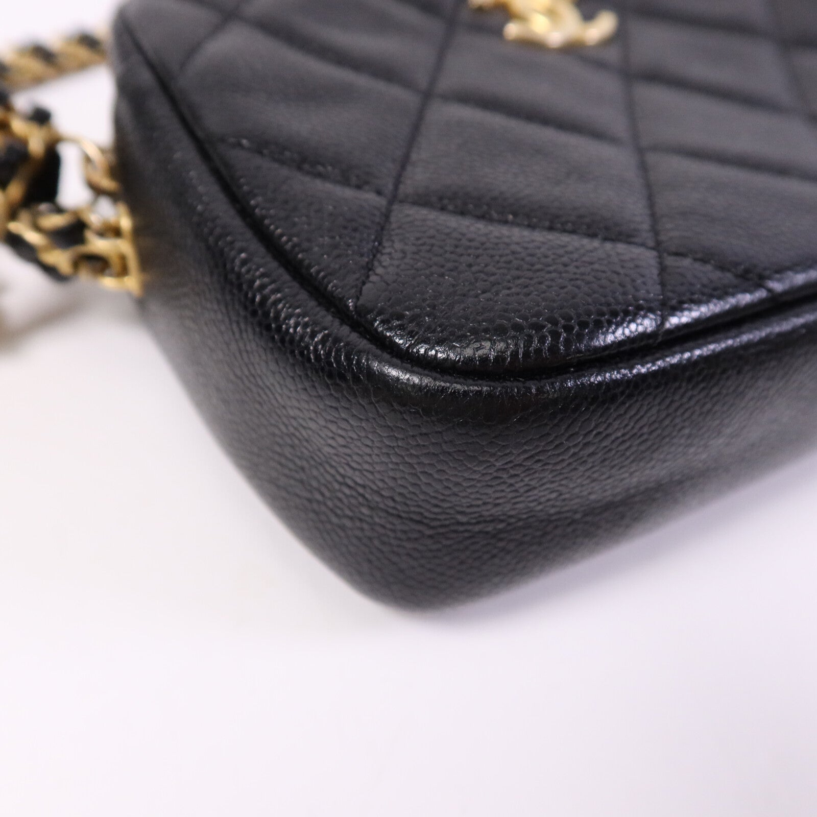CHANEL 【激減優惠】牛皮皮革Camera Bag金扣鏈帶肩背袋