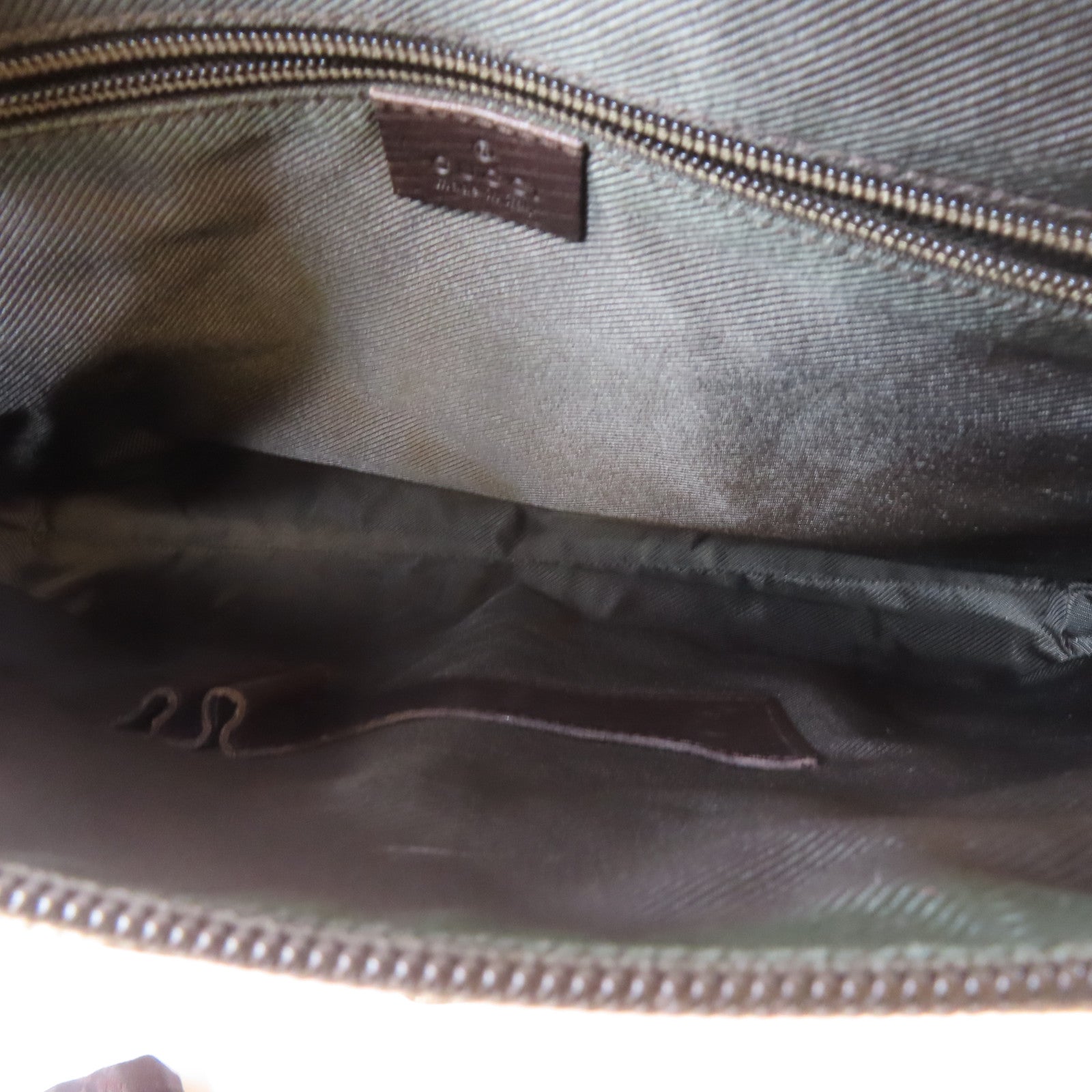 GUCCI 塗層帆布Cross Shoulder Bag銀扣肩背袋啡色