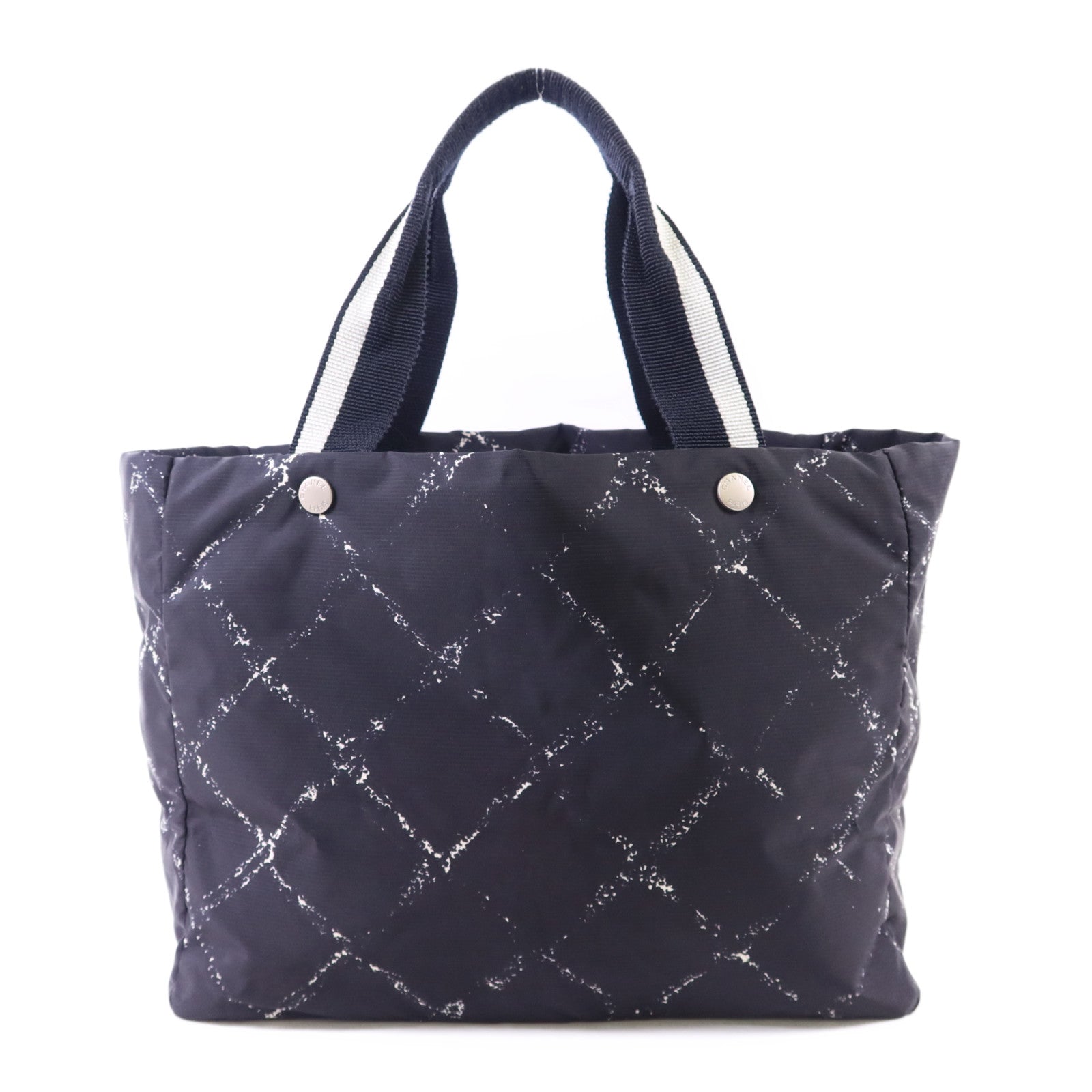 CHANEL 尼龍Travel Line Tote Bag銀扣手挽袋