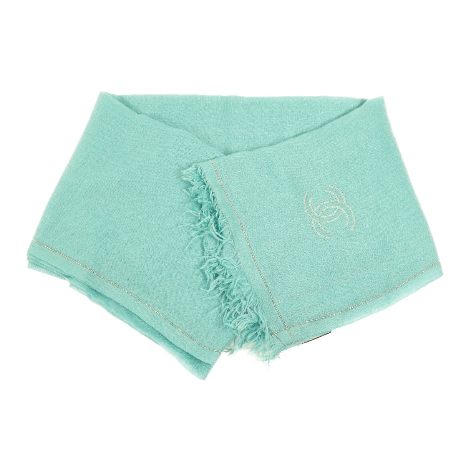 CHANEL 羊毛/絲質Muffler圍巾