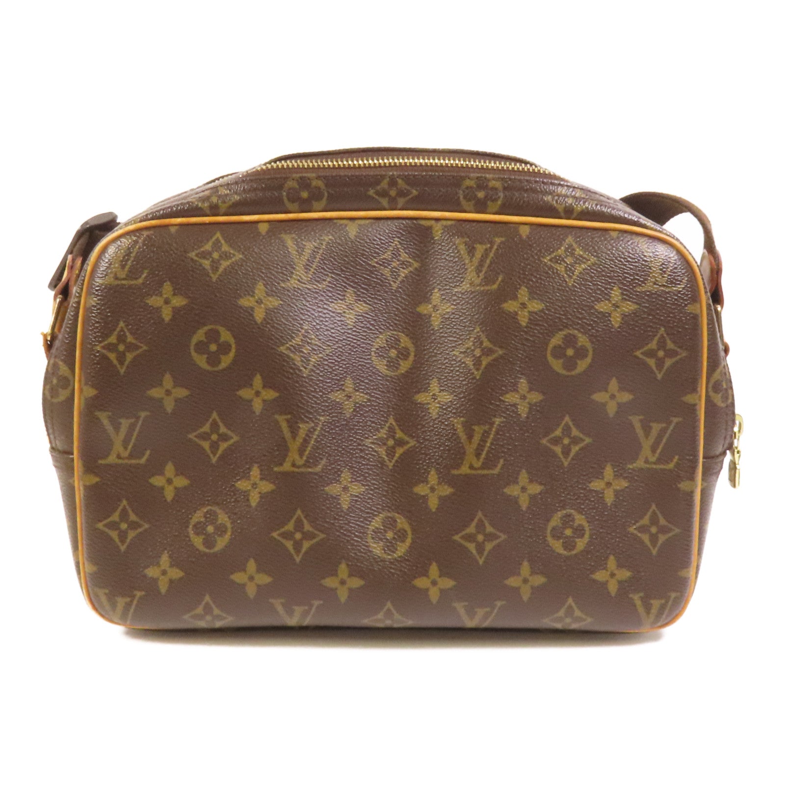 LOUIS VUITTON 【激減優惠】Monogram Reporter PM金扣肩背袋棕色