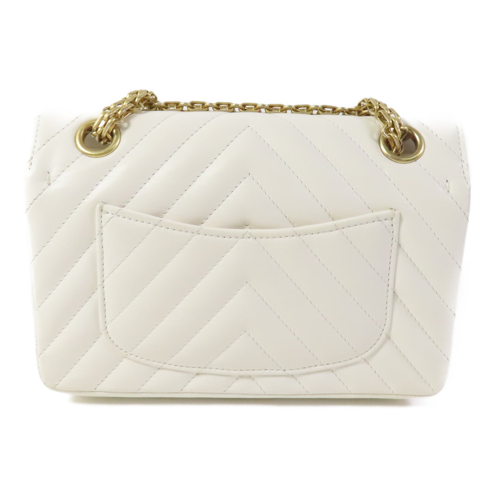 CHANEL 牛皮皮革2.55 20cm金扣鏈帶肩背袋