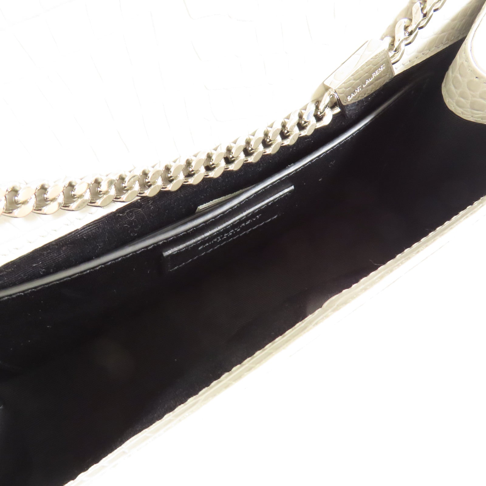 SAINT LAURENT 牛皮皮革Kate Tassel銀扣鏈帶肩背袋
