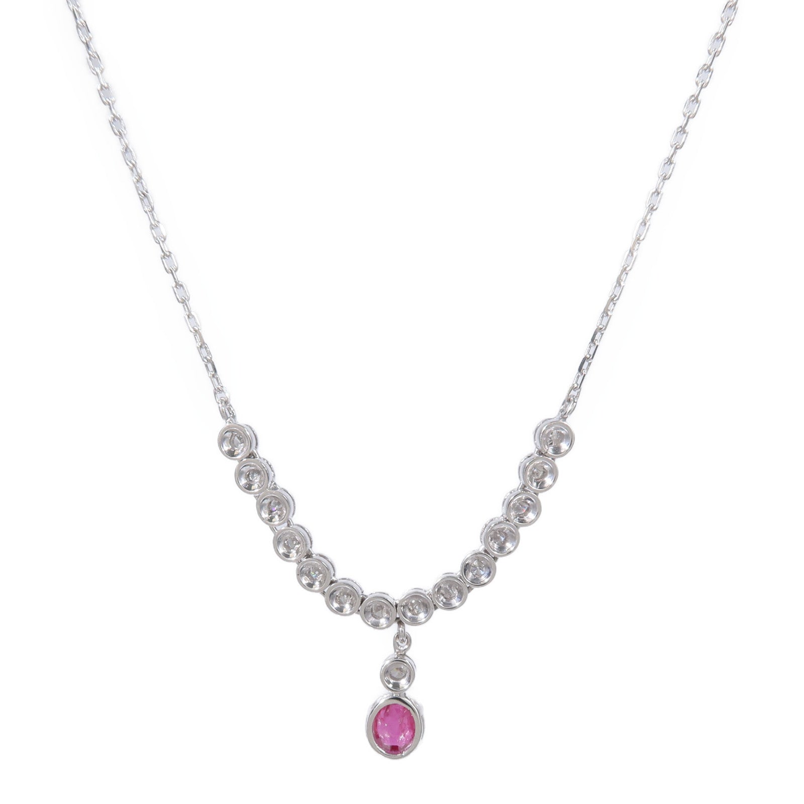 JEWELRY 14K白金Ruby Diamond Necklace紅寶石/鑽石項鍊